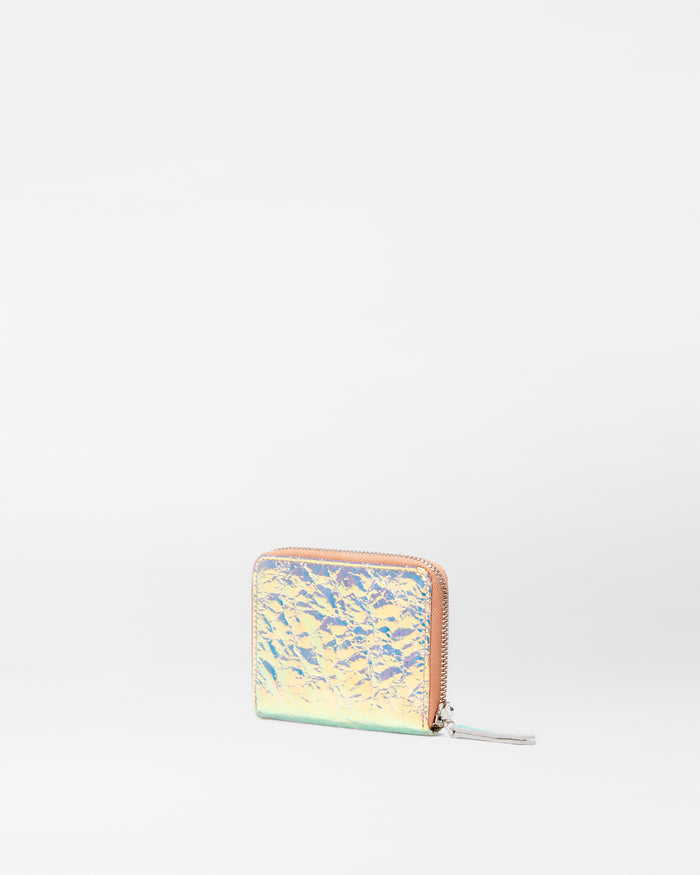 Pink Opal Leather Small Zip Round Wallet