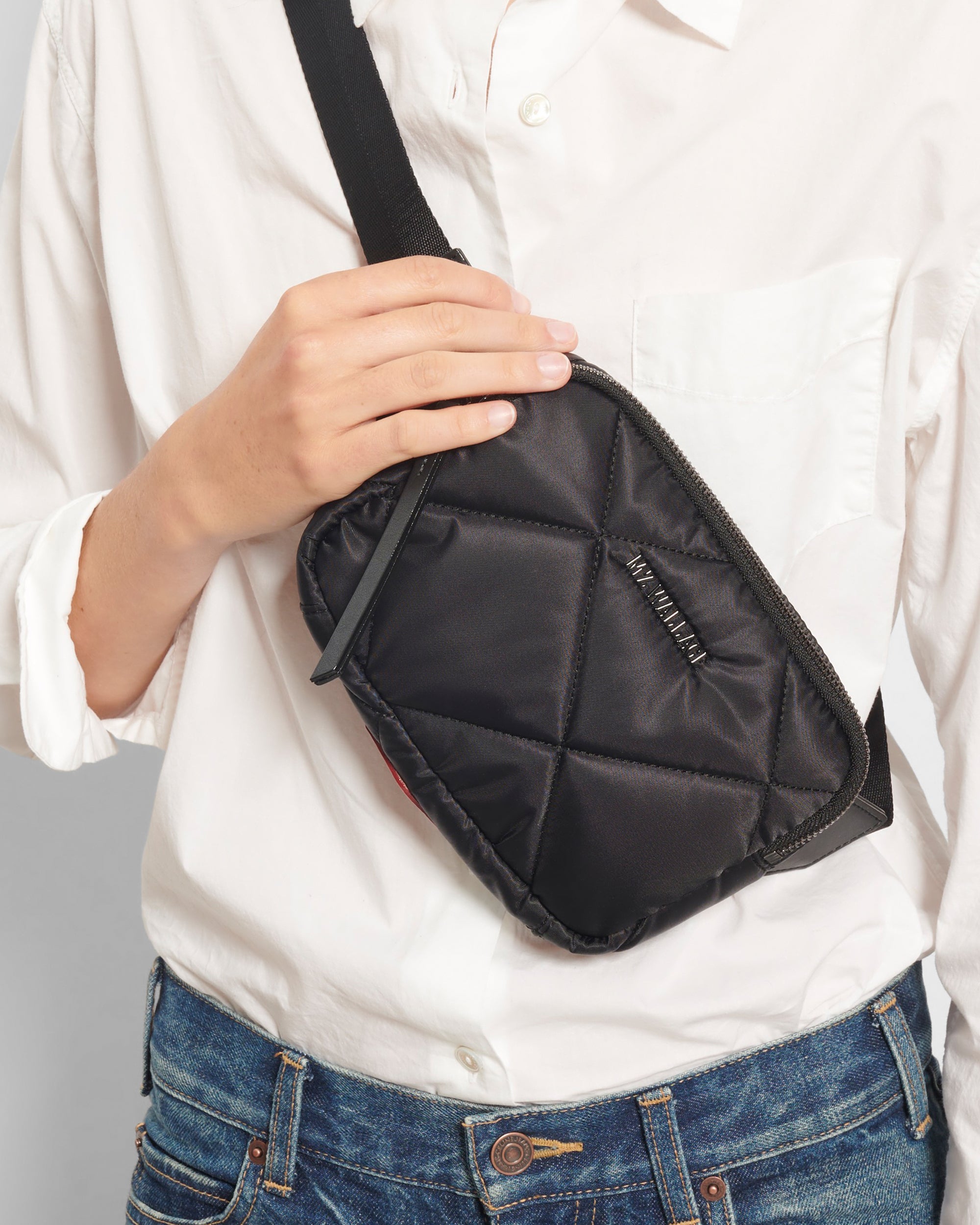 Repurposed LV Rhinestone belt bag purse
