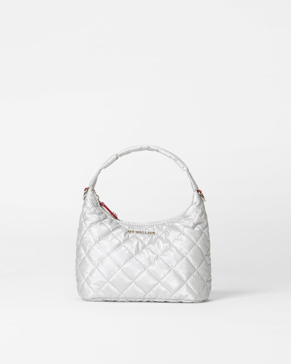 Oyster Metallic Mini Metro Hobo