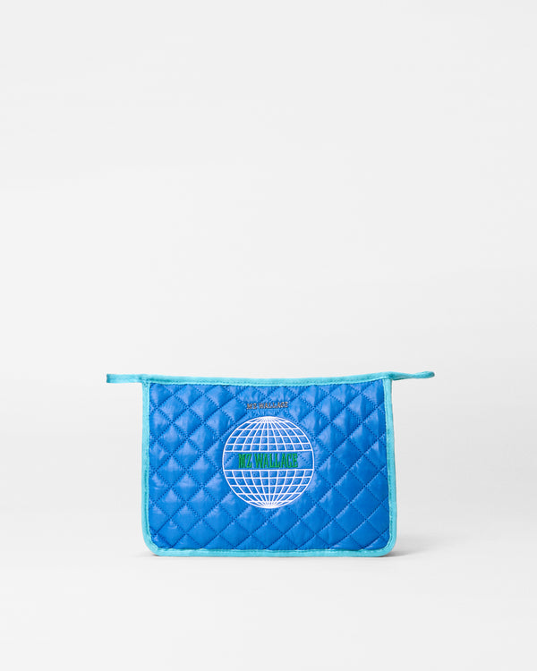 MZ Wallace Blue Metro Earth Day Clutch Bag