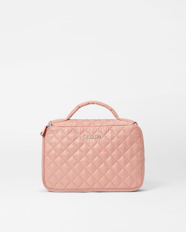 Dusty Rose Zip Round Cosmetic