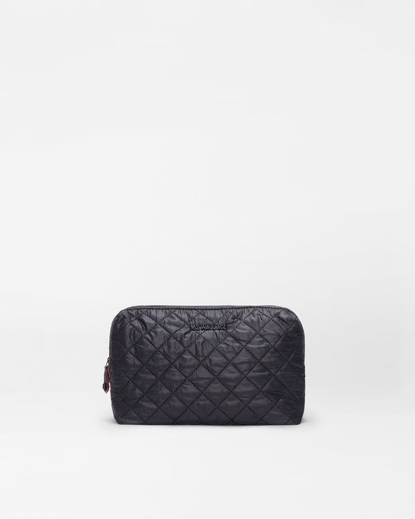 Black Medium Double Zip Cosmetic