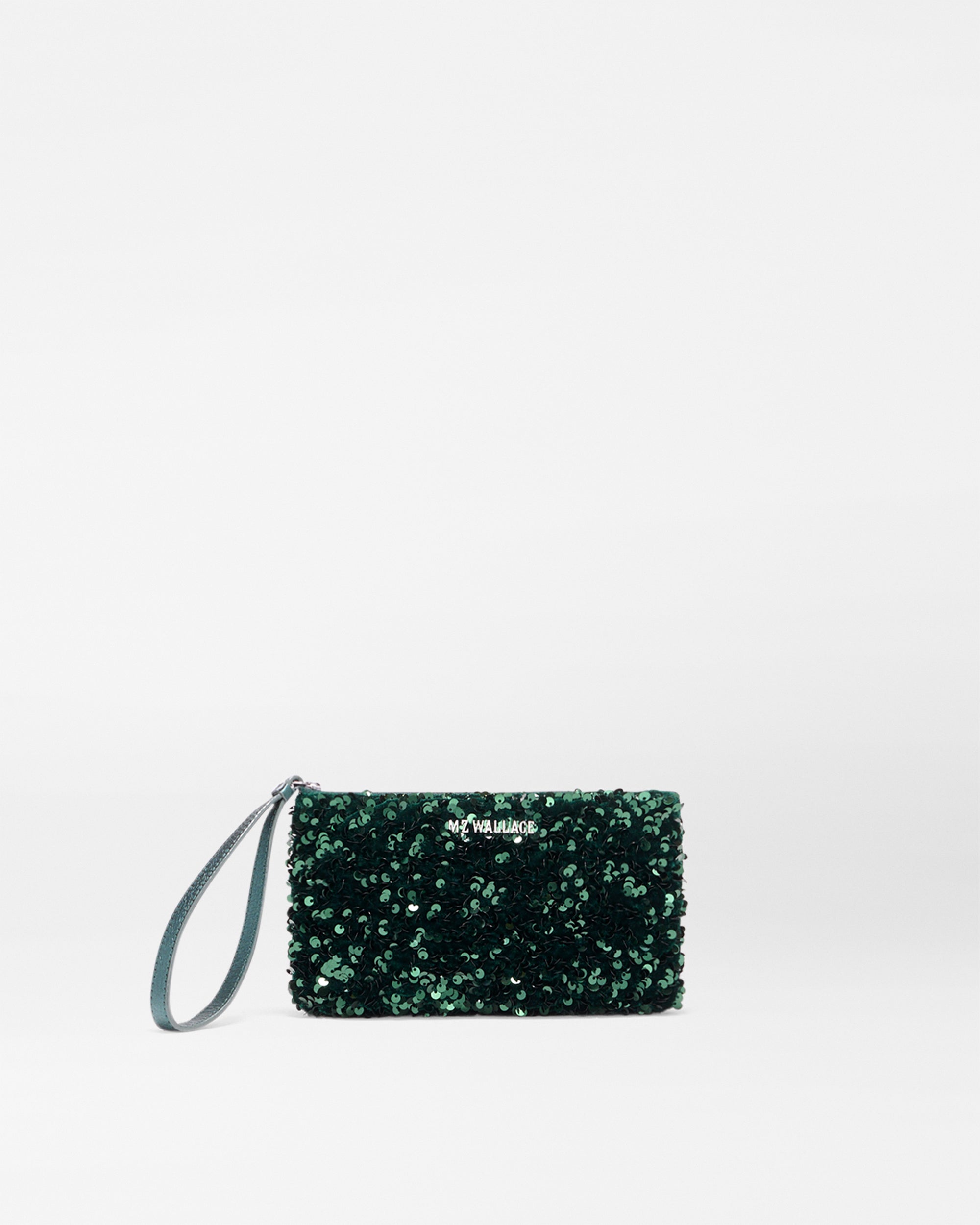 Mallard Sequin Flat Metro Wristlet