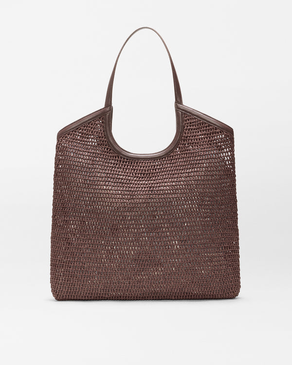 MZ Wallace | Brown Crochet Large Georgica Tote