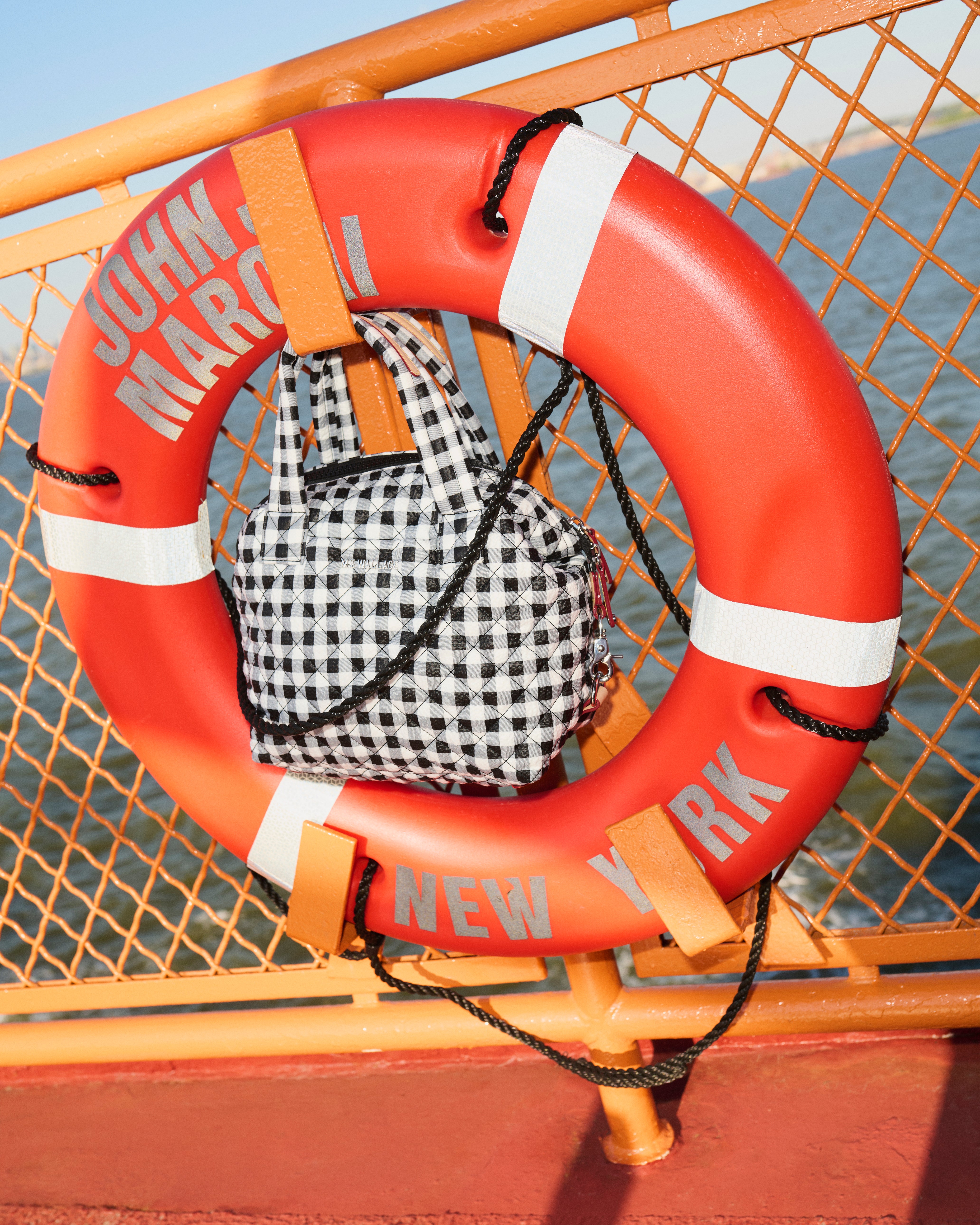MZ Wallace | Black White Gingham Small Sutton Deluxe