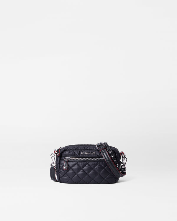 MZ Wallace Black Quilted Crossbody Bag