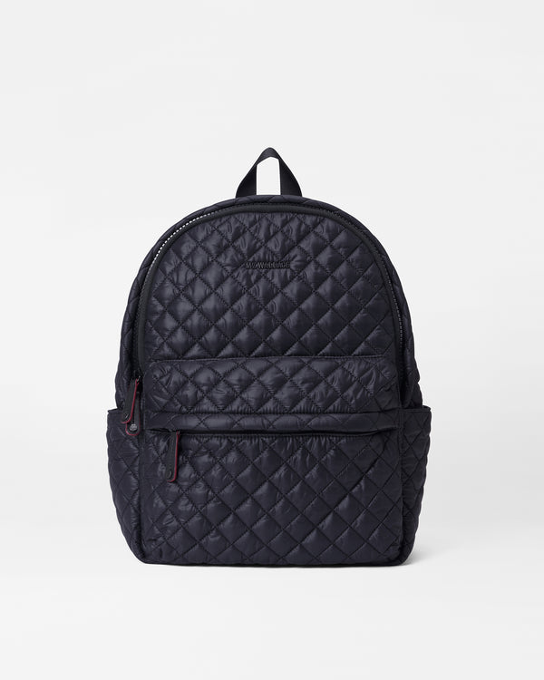 City Backpack - Black Quilted Nylon Backpack