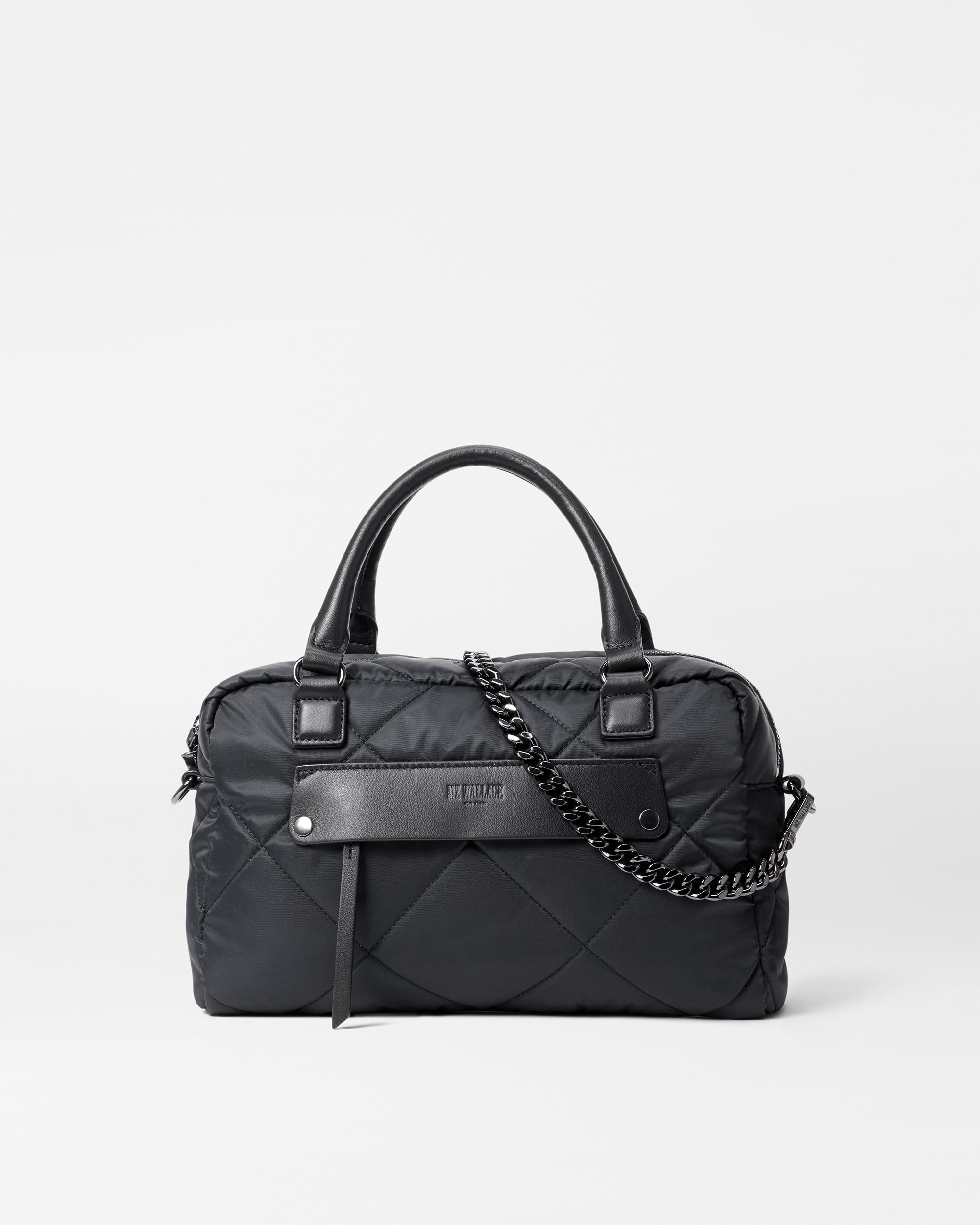 MZ Wallace Black Quilted Madison Satchel - Main Image