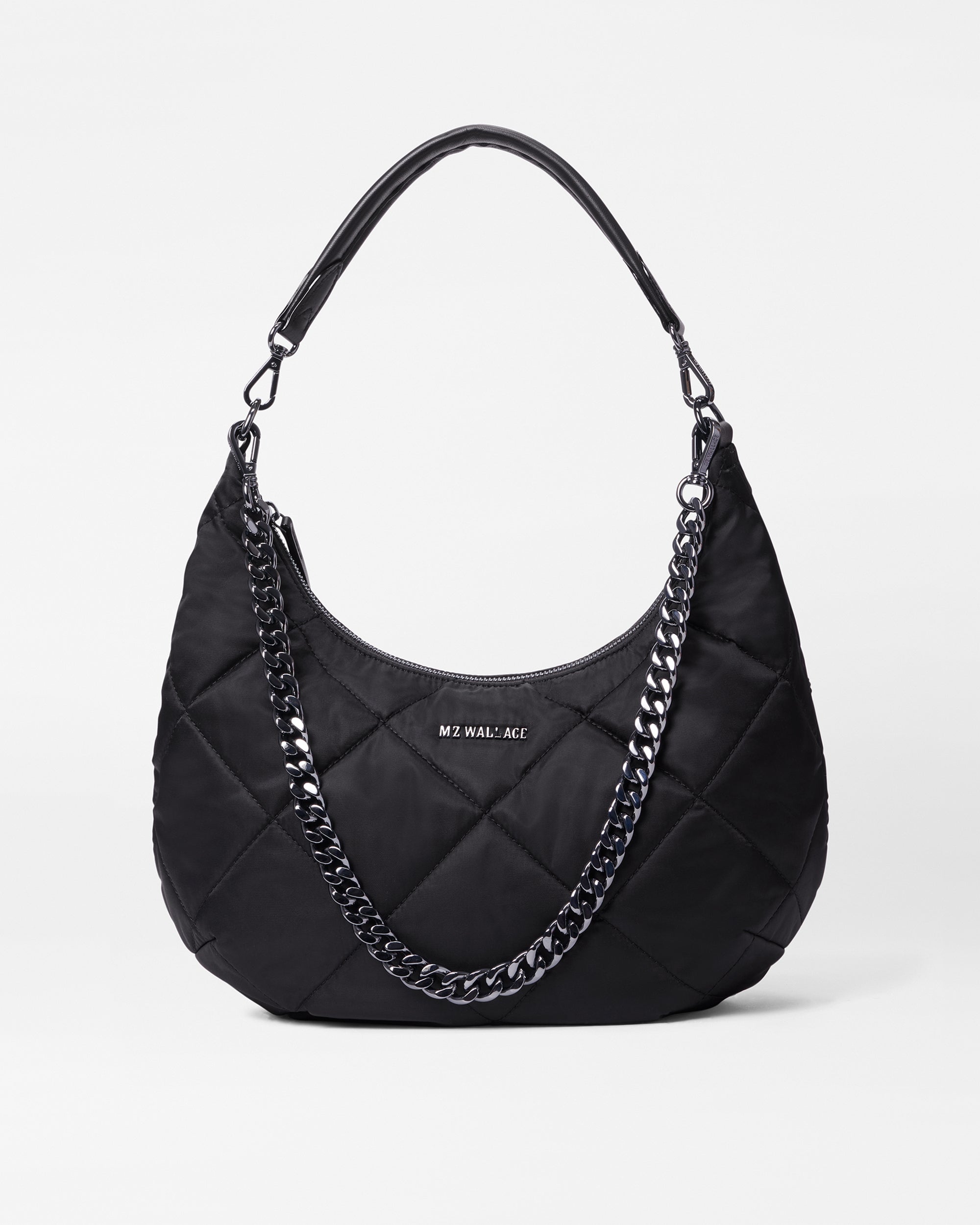 Black quilted cross body bag