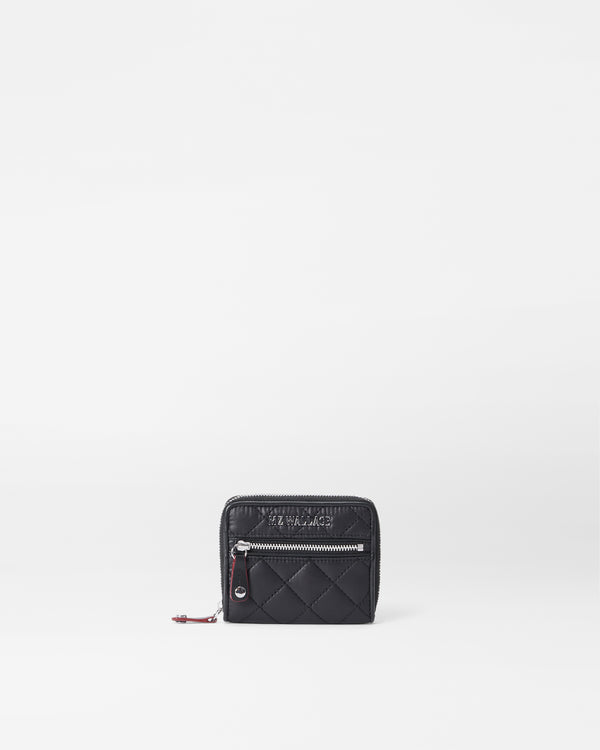 MZ Wallace Small Black Quilted Wallet