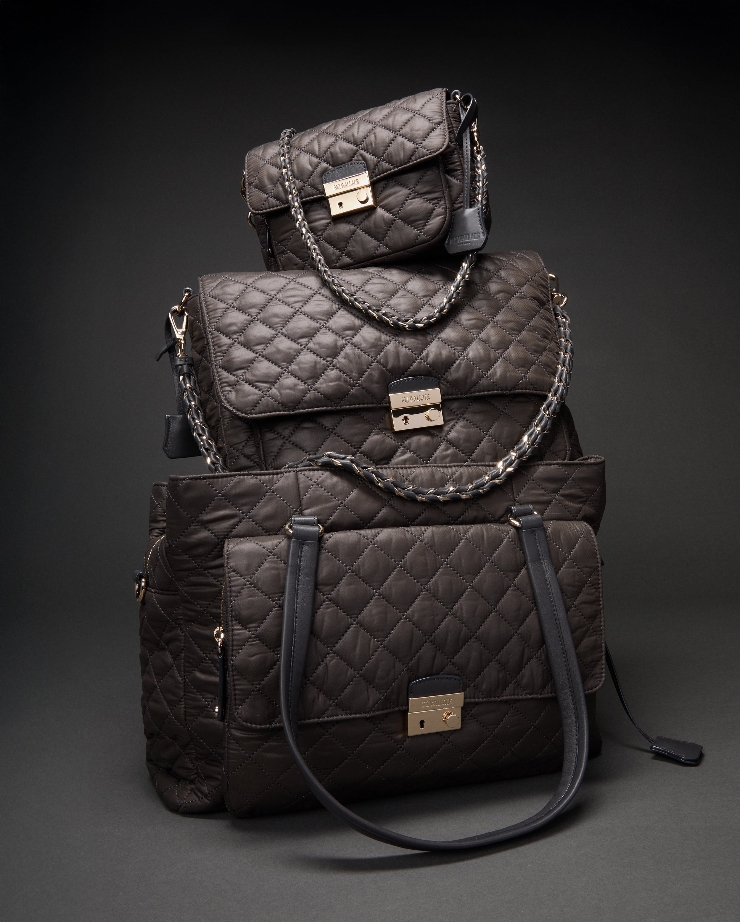 Black Lacquer - Glossy Black Handbags | MZ Wallace