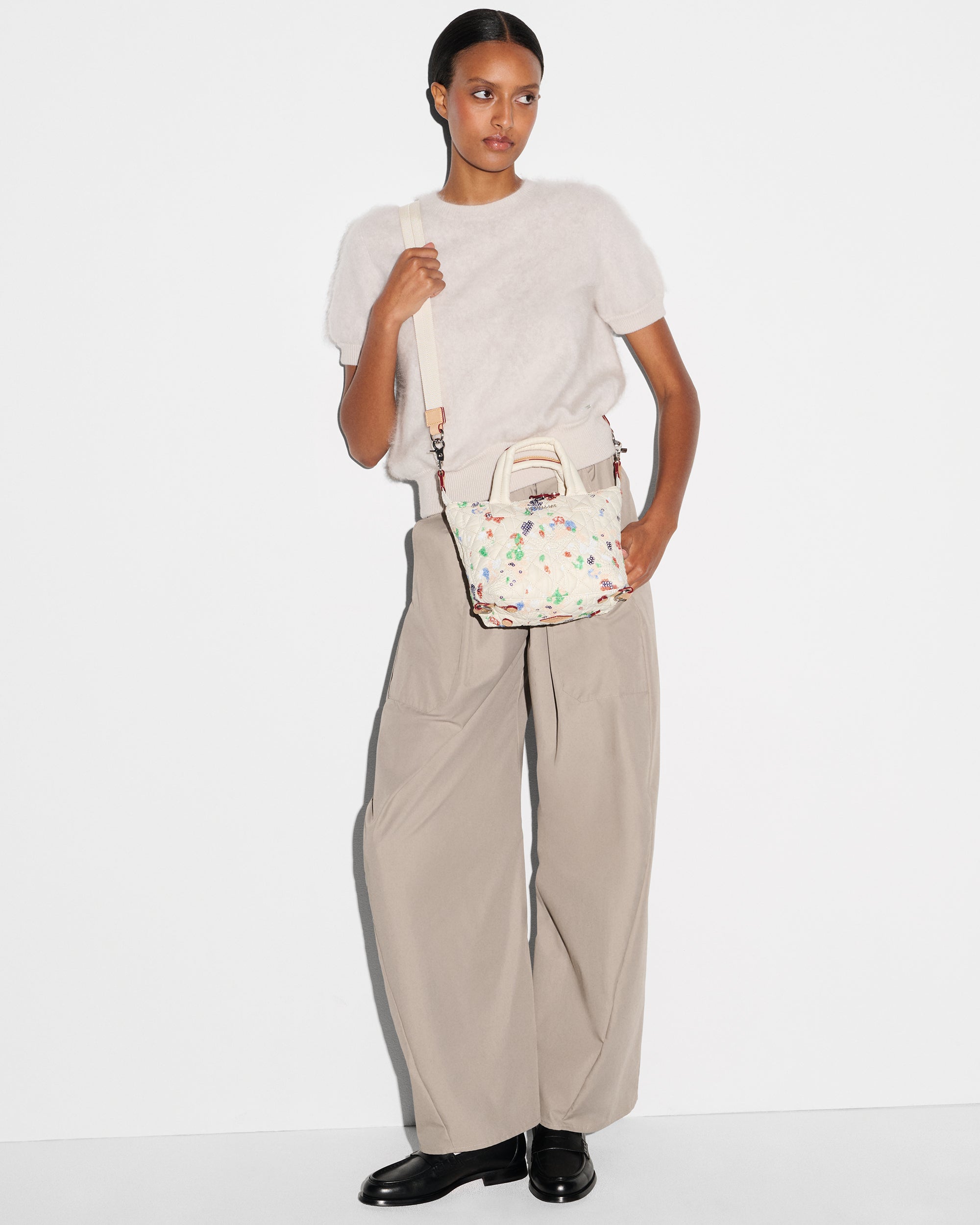MZ Wallace Eden Floral Sequin Sutton Micro Handbag | MZ Wallace