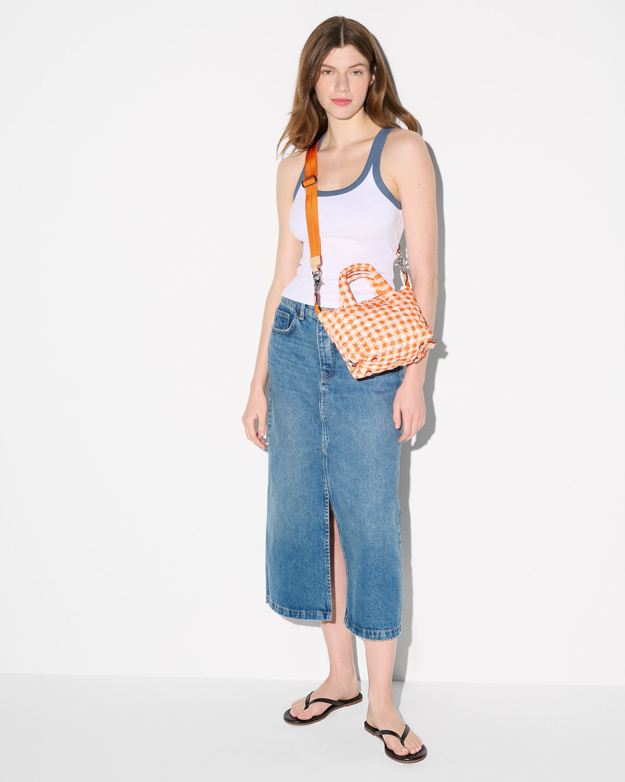 Sunset Orange Gingham Micro Sutton