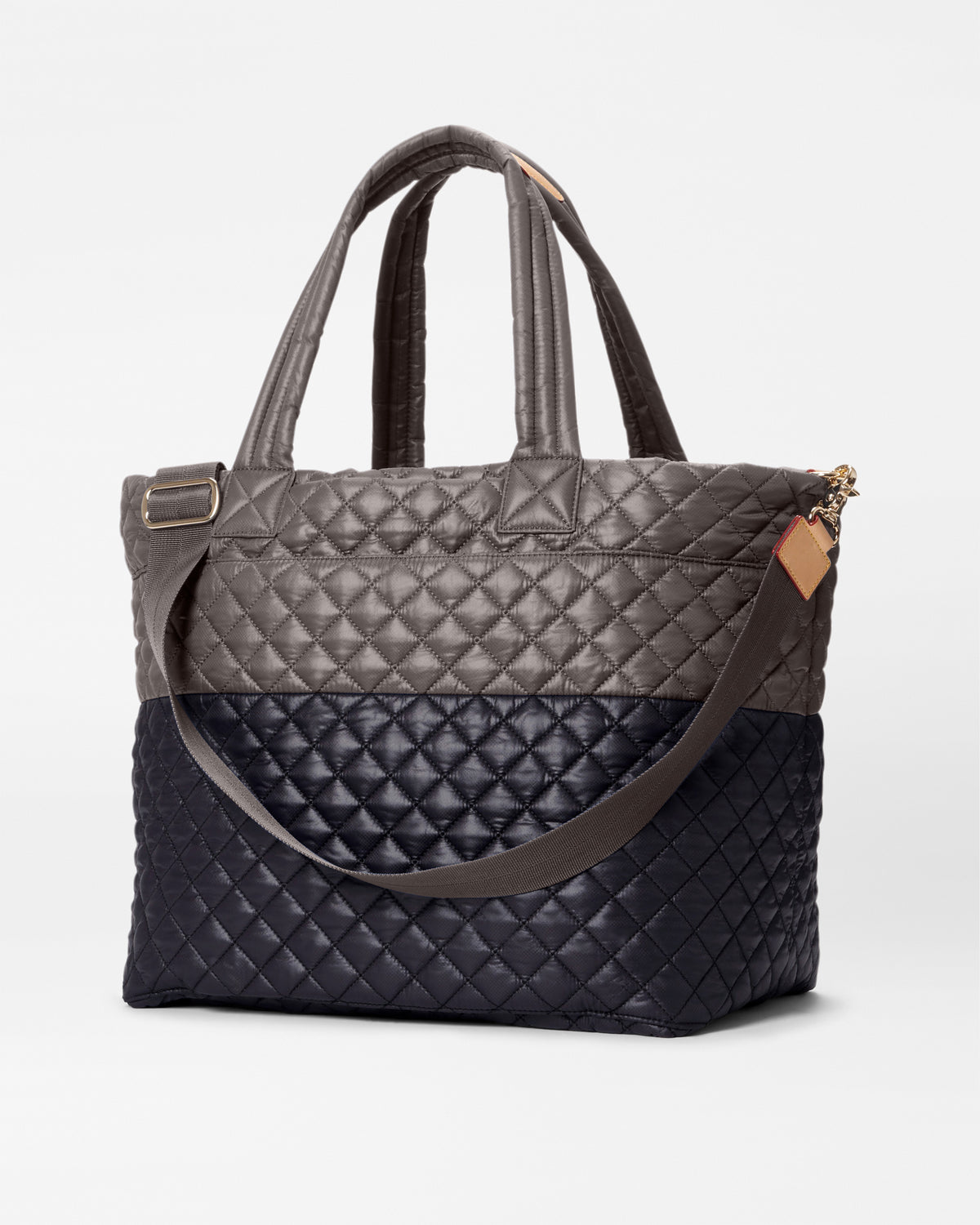 Deluxe Large Metro Quilted Tote Bag in Black/Magnet Color Block  