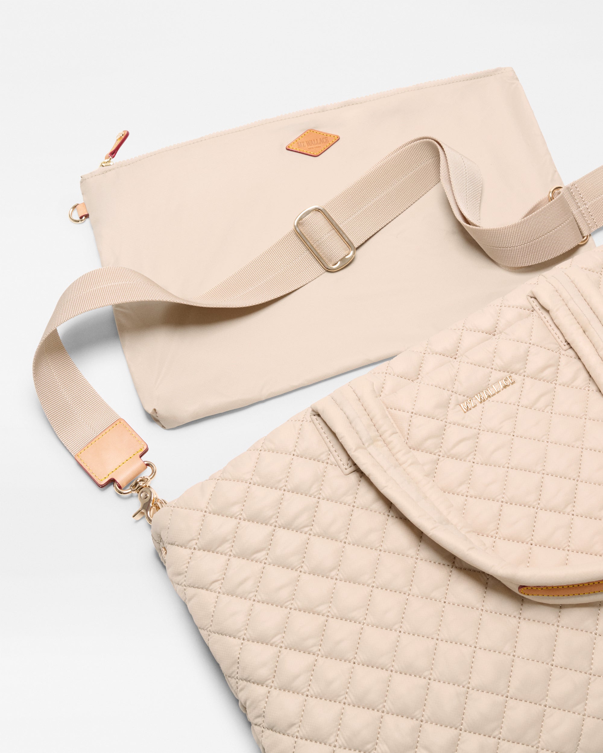 MZ Wallace Buff Ivory Medium Metro Tote Bag Deluxe - Luxury Tote
