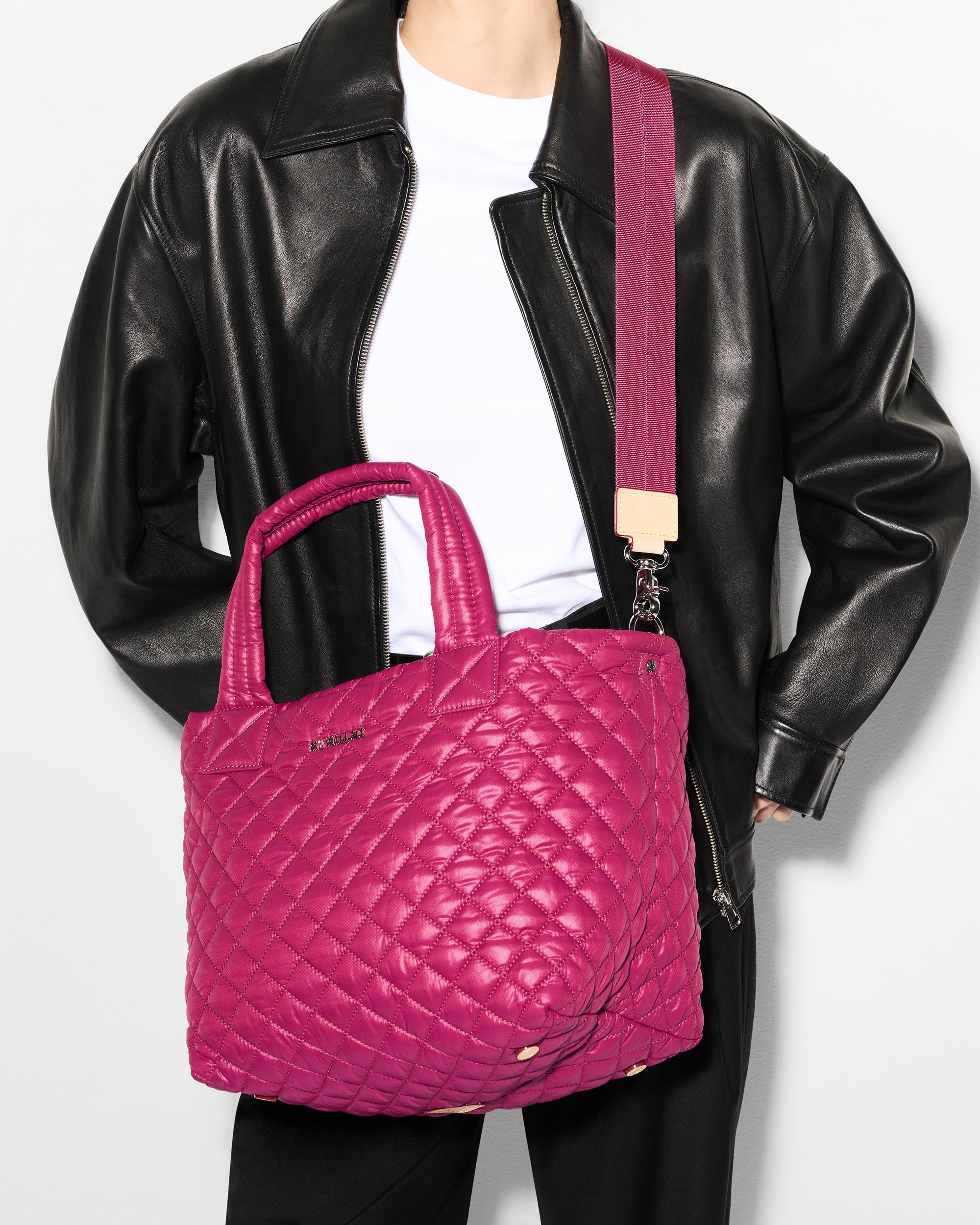 Raspberry Small Metro Tote Deluxe