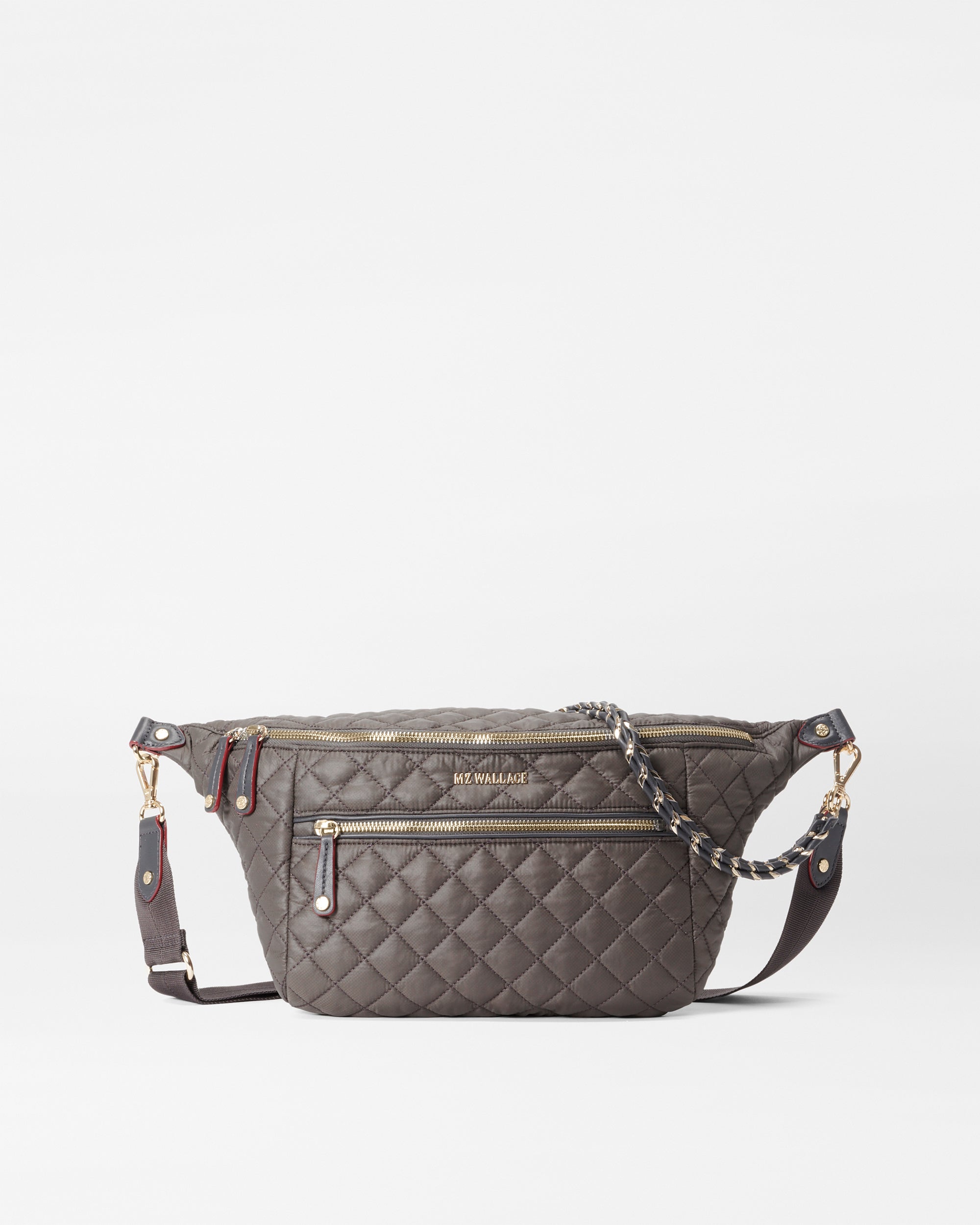 MZ Wallace Large Gray Nylon Sling Bag