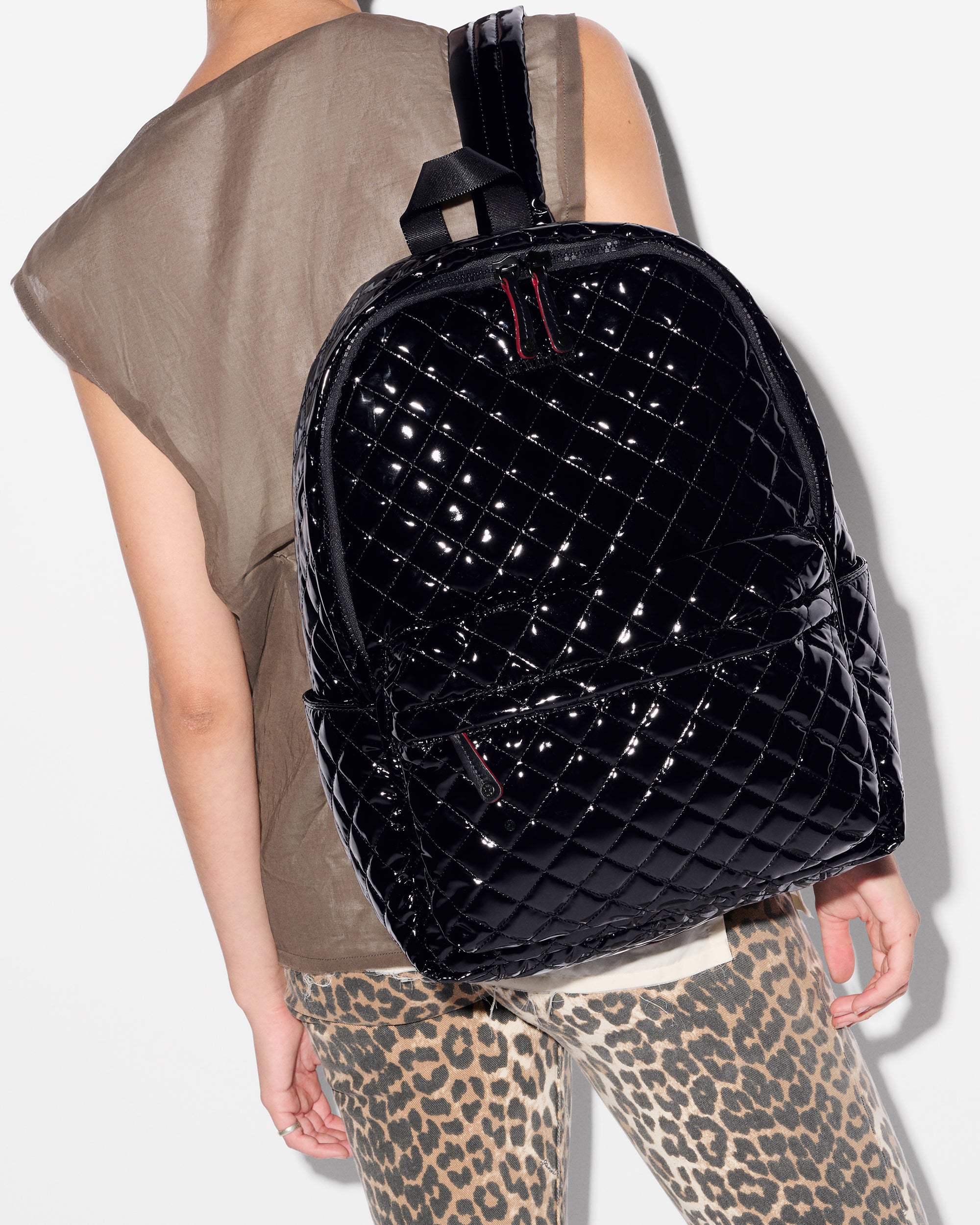 Black Shiny Backpack | MZ Wallace