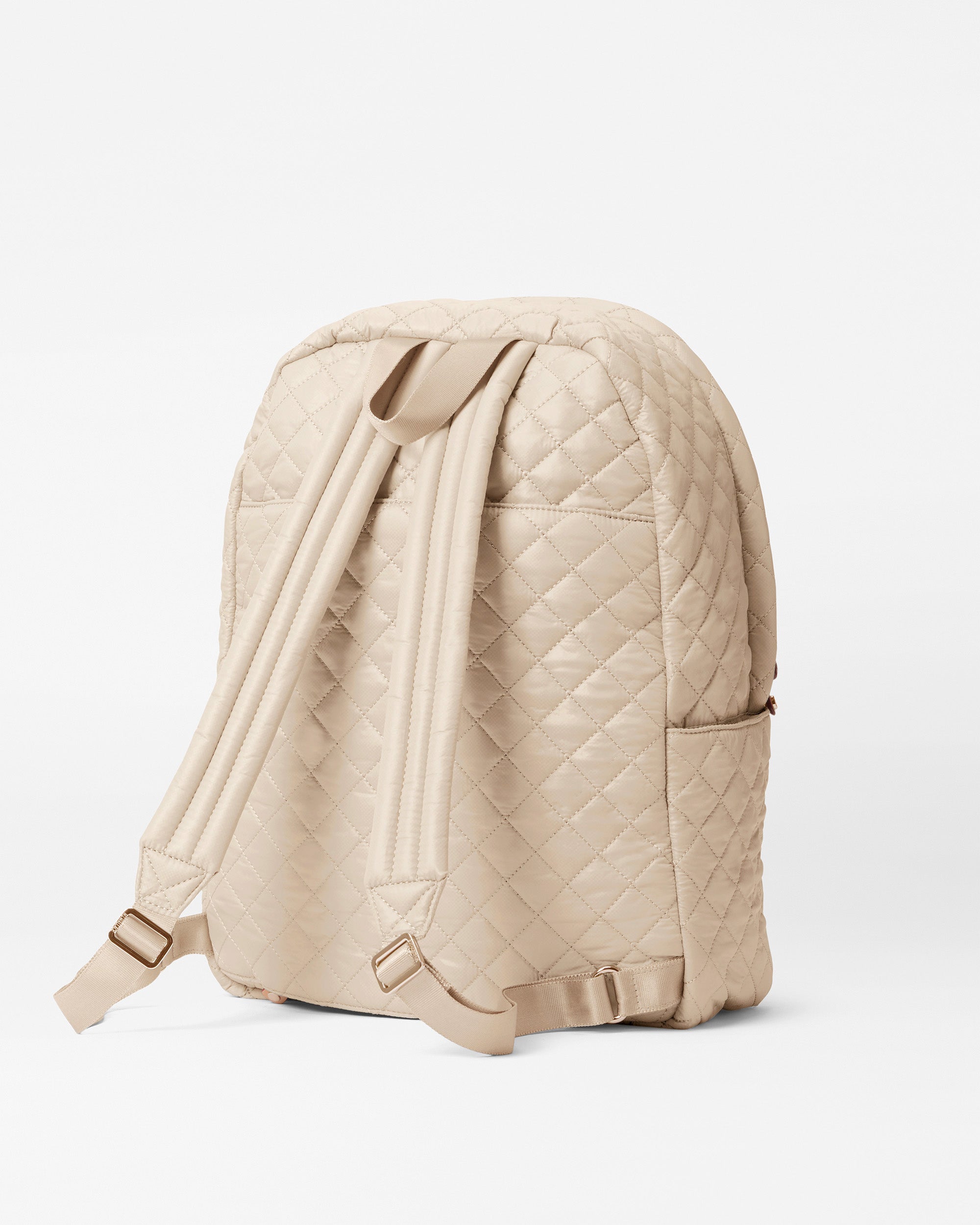 MZ Wallace Small Beige Backpack back straps