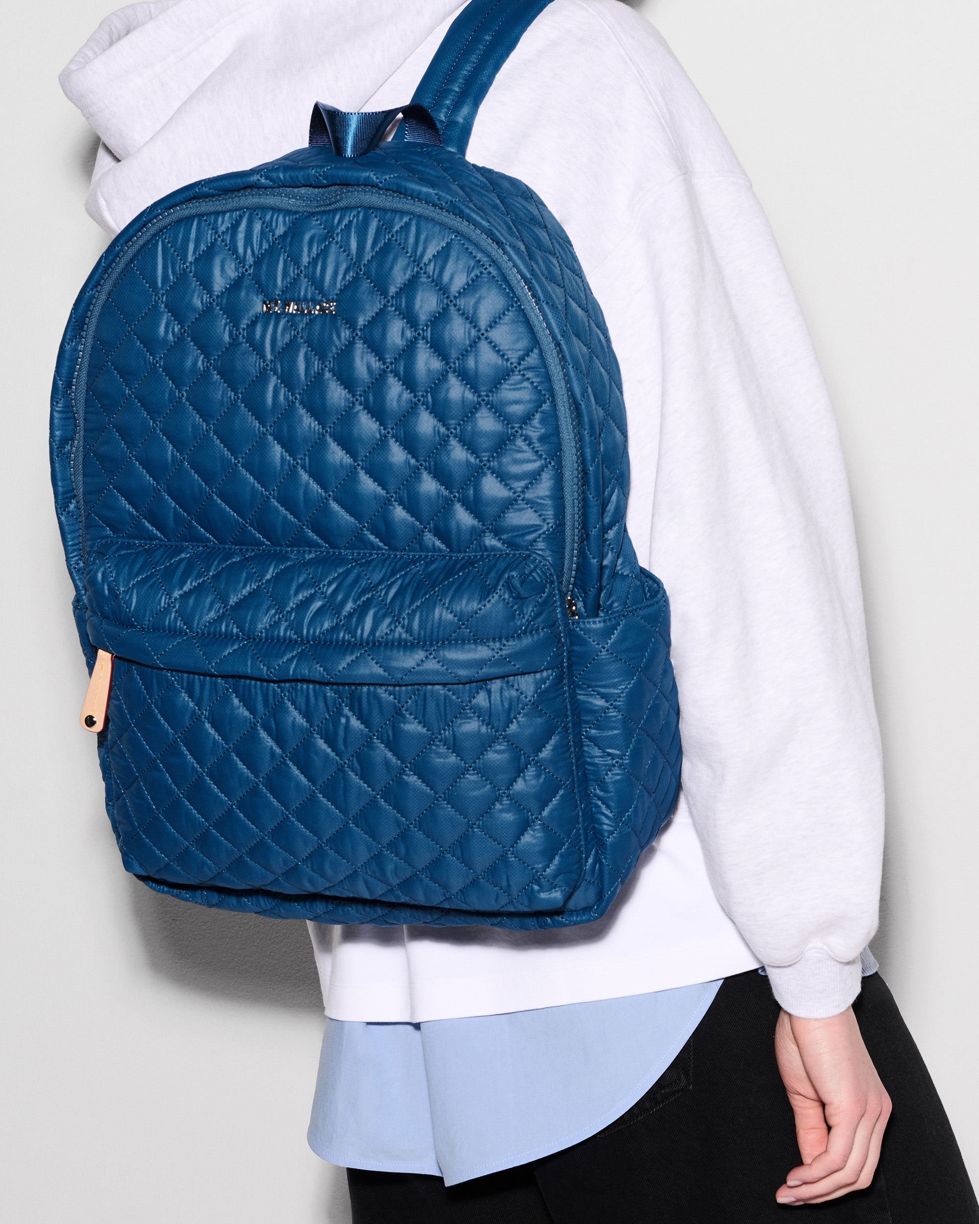 Model with Blue Metro Backpack II