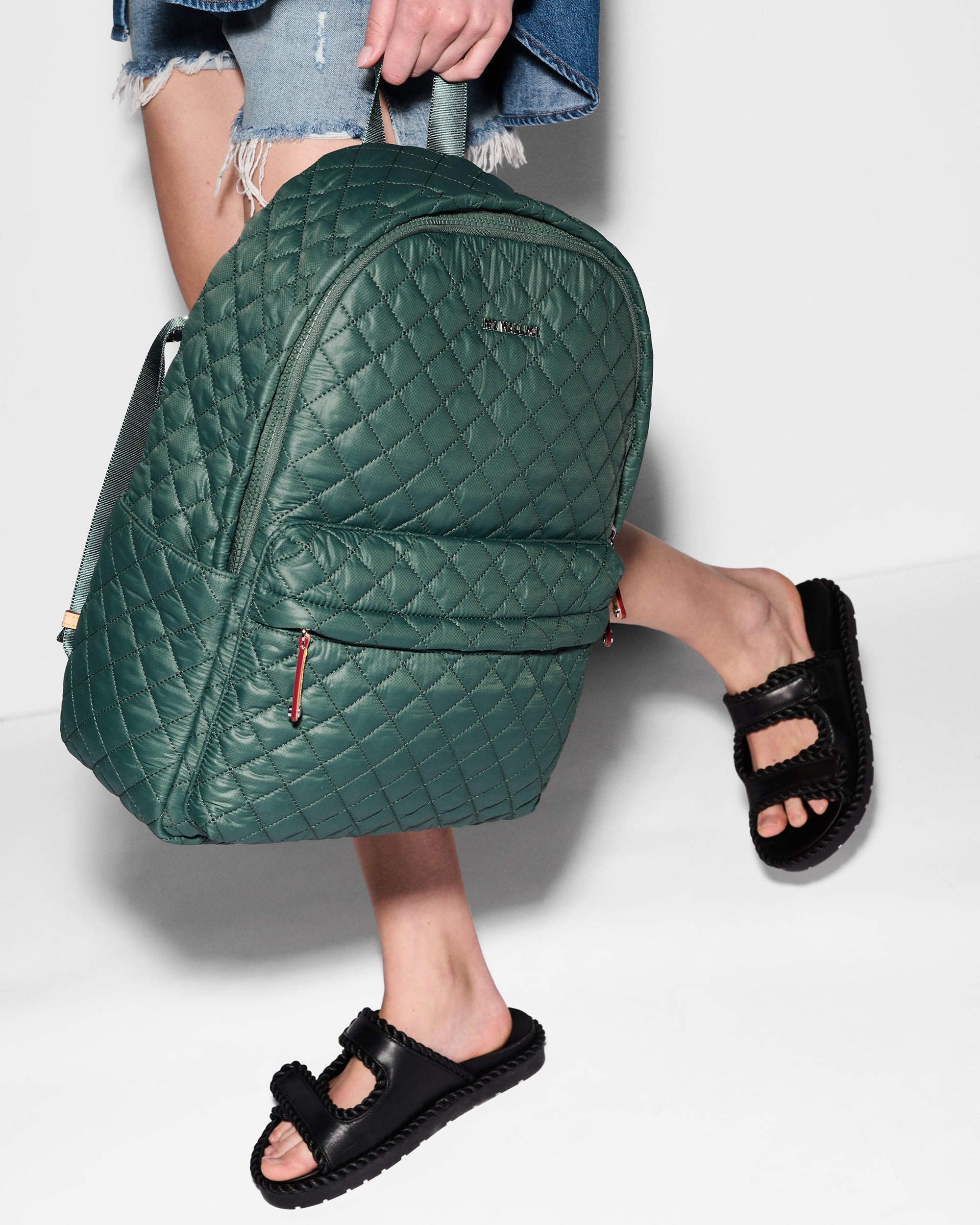 MZ Wallace Green Quilted Backpack
