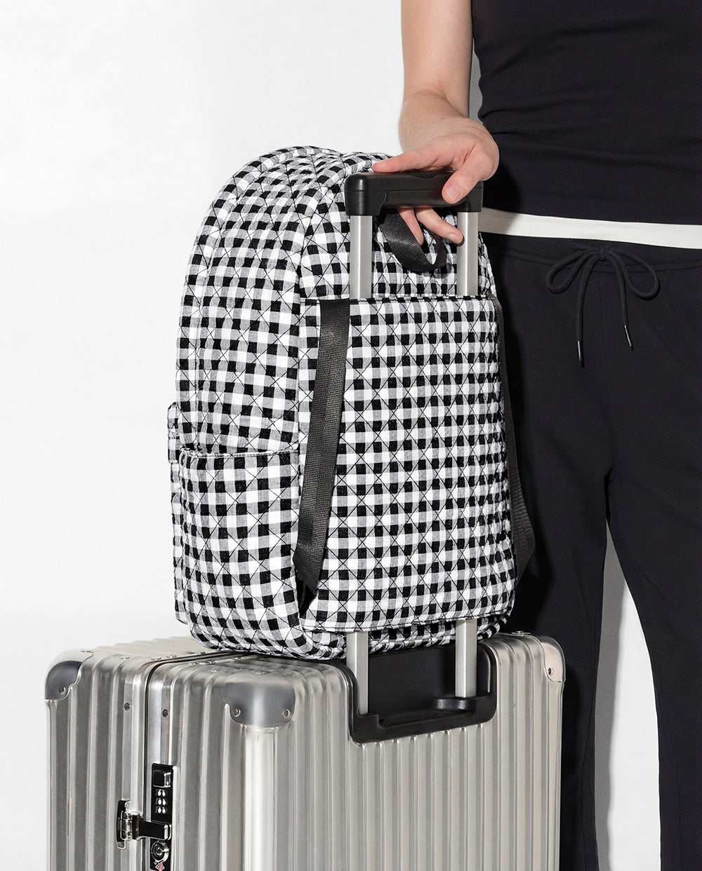 Black/White Gingham Metro Backpack