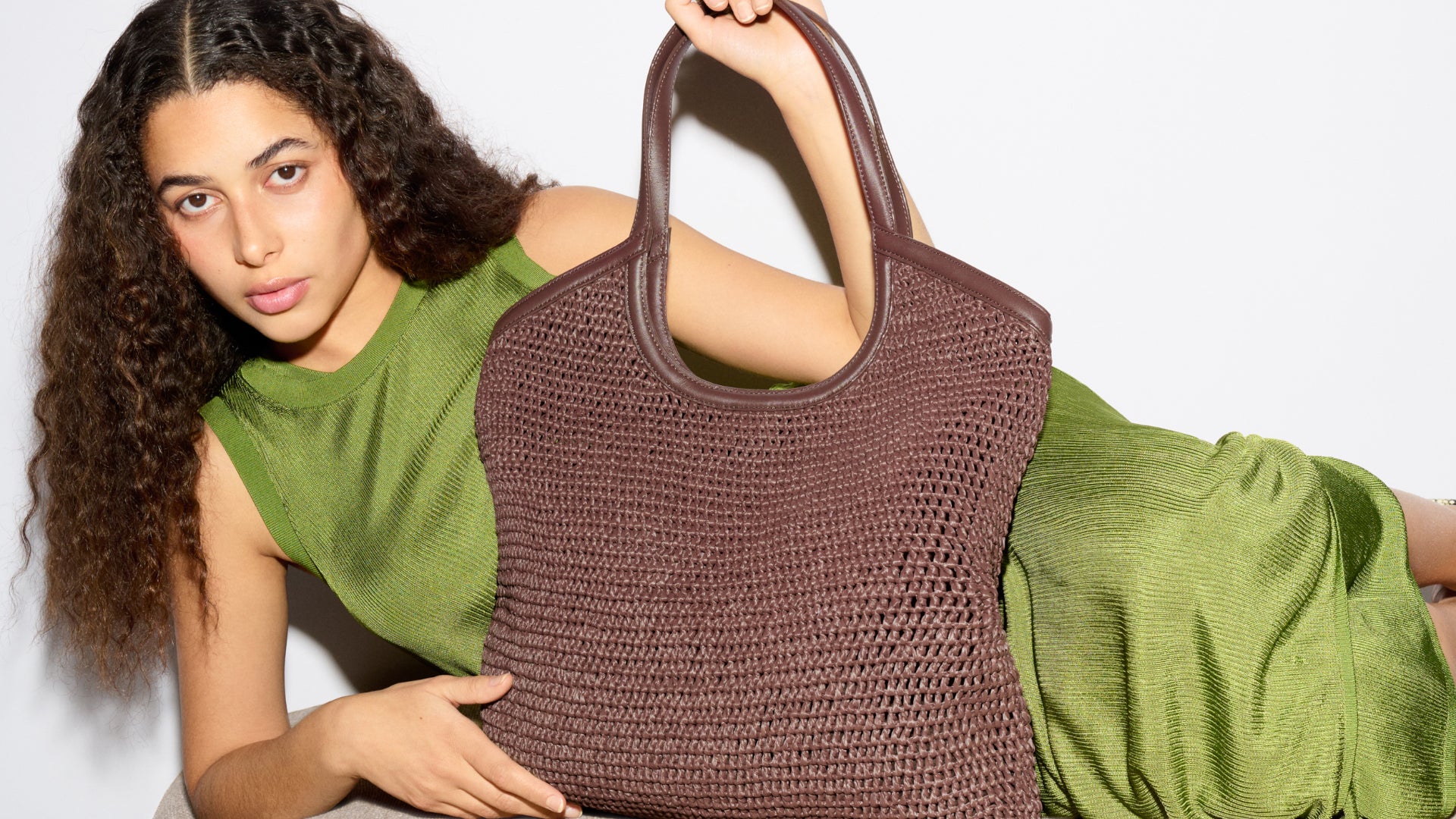 MZ Wallace | Brown Crochet Large Georgica Tote