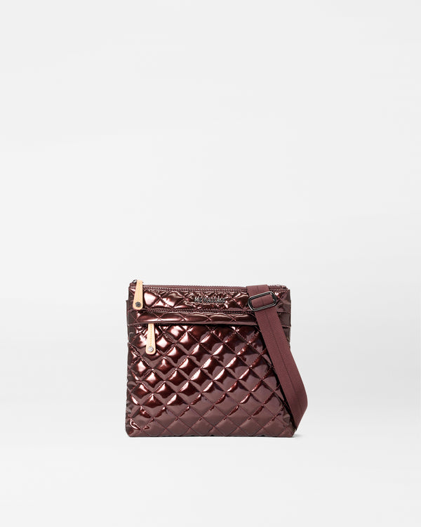 Bordeaux Lacquer Metro Flat Crossbody