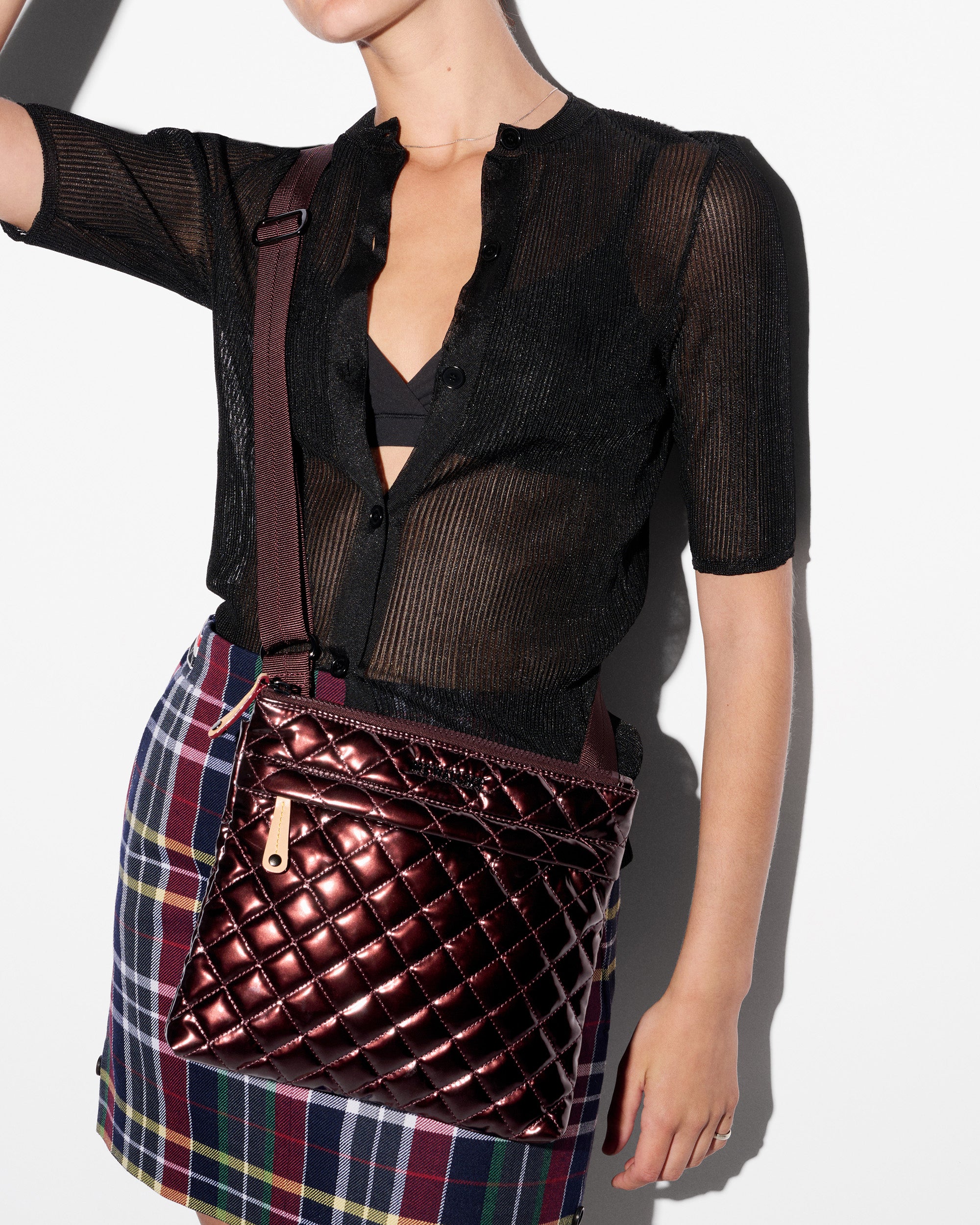 Bordeaux Lacquer Metro Flat Crossbody