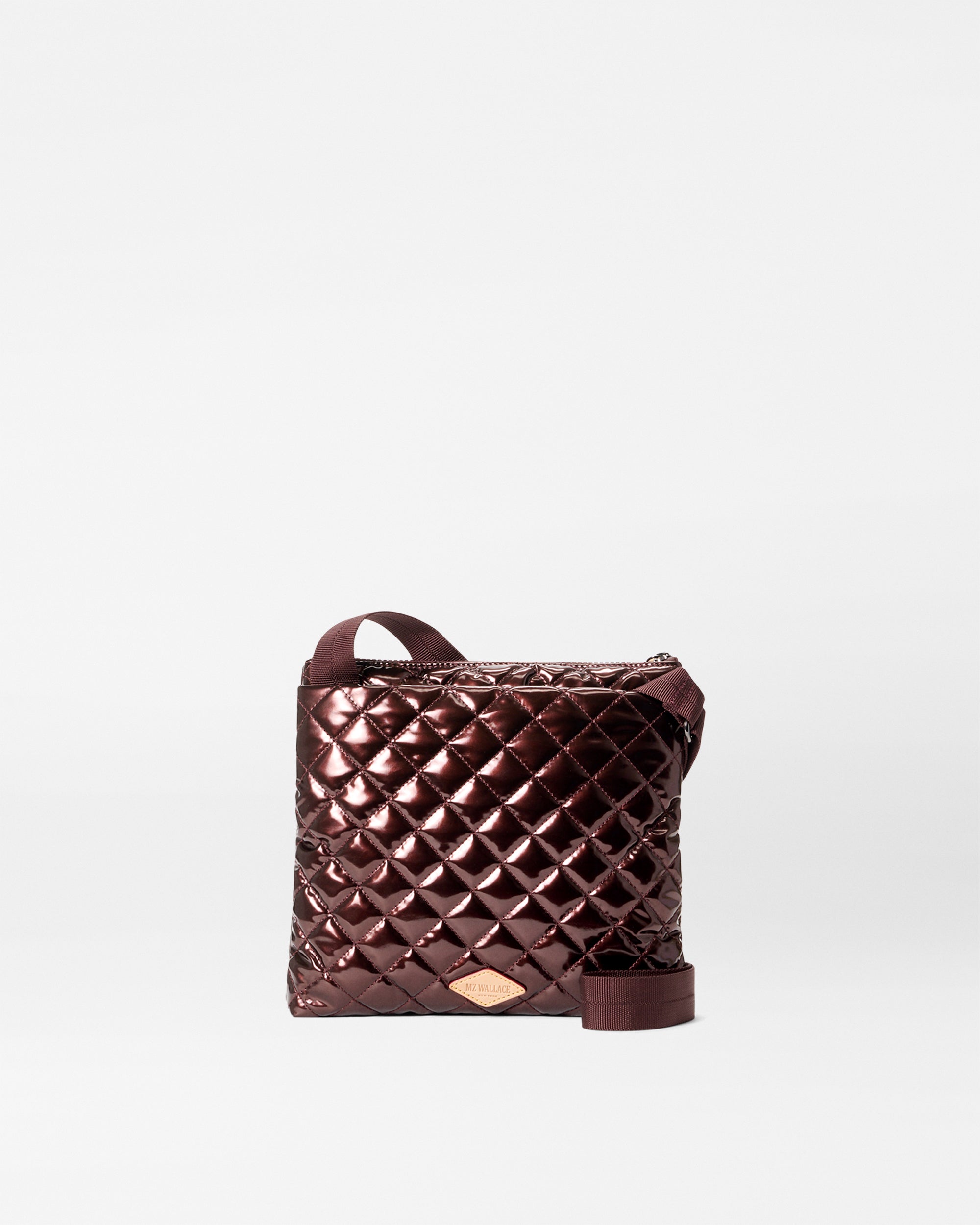 Bordeaux Lacquer Metro Flat Crossbody