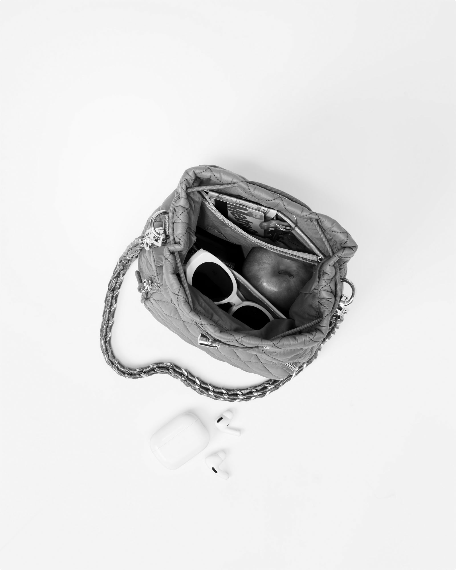 MZ Wallace Boucle Crosby Drawstring Bucket Bag