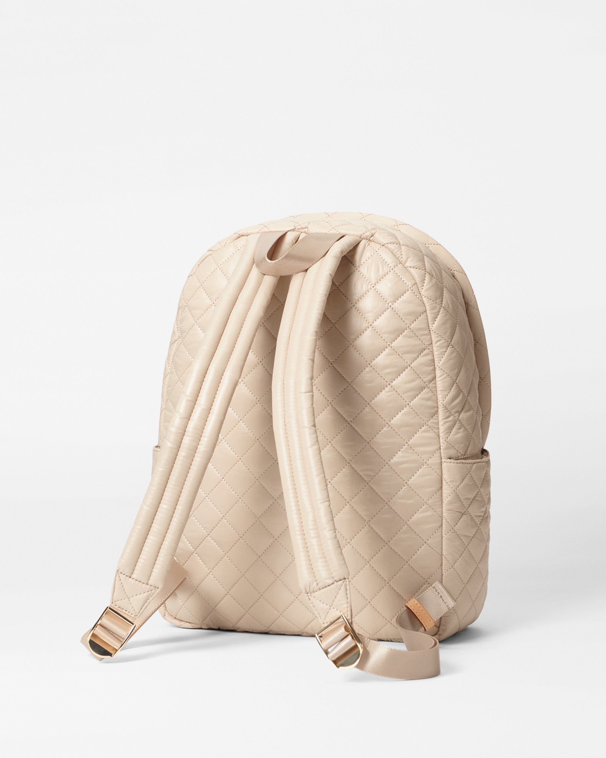 Back view of MZ Wallace Neutral Backpack straps