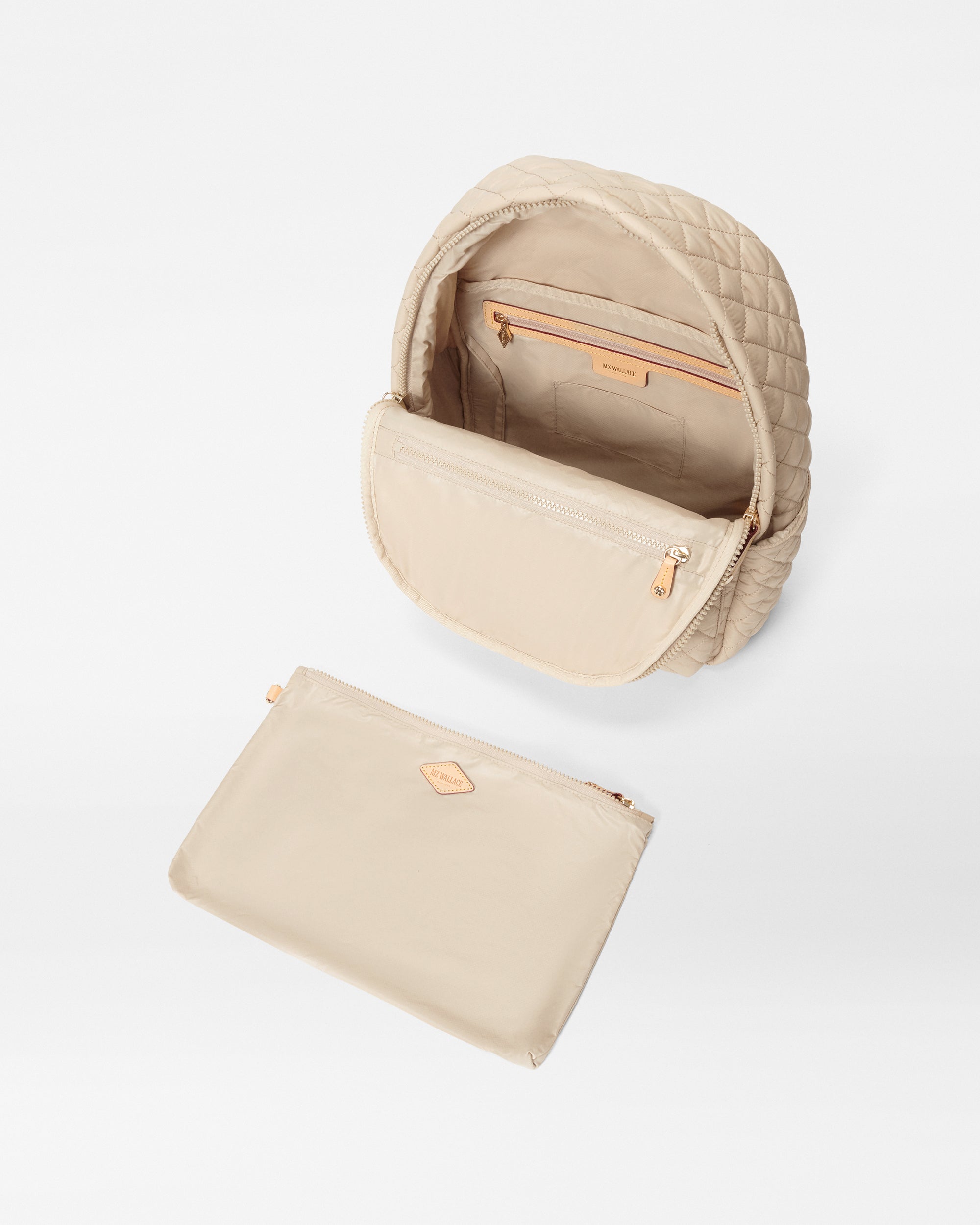 Open MZ Wallace Neutral Backpack with accessories