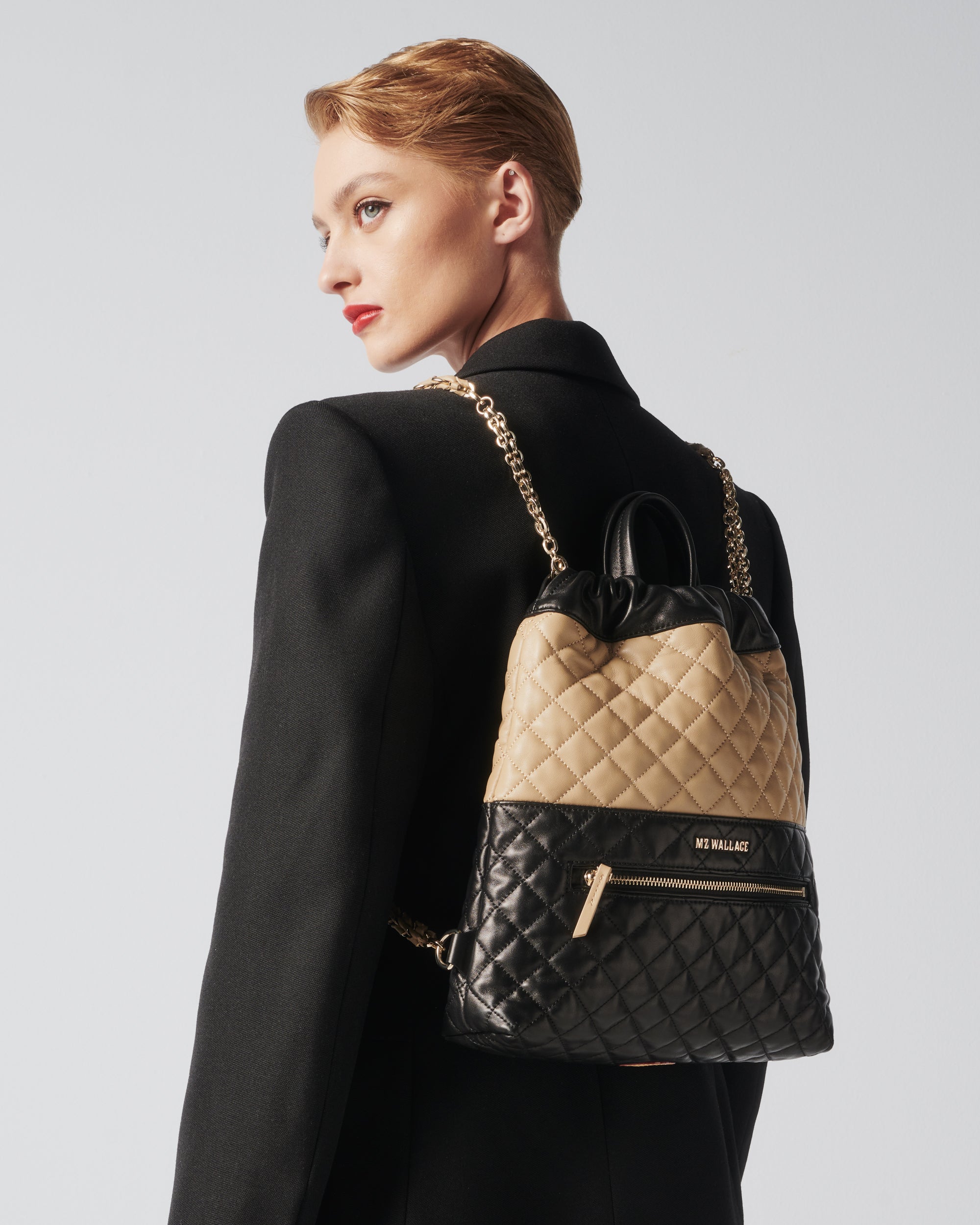 Black and Camel Crosby Audrey Backpack