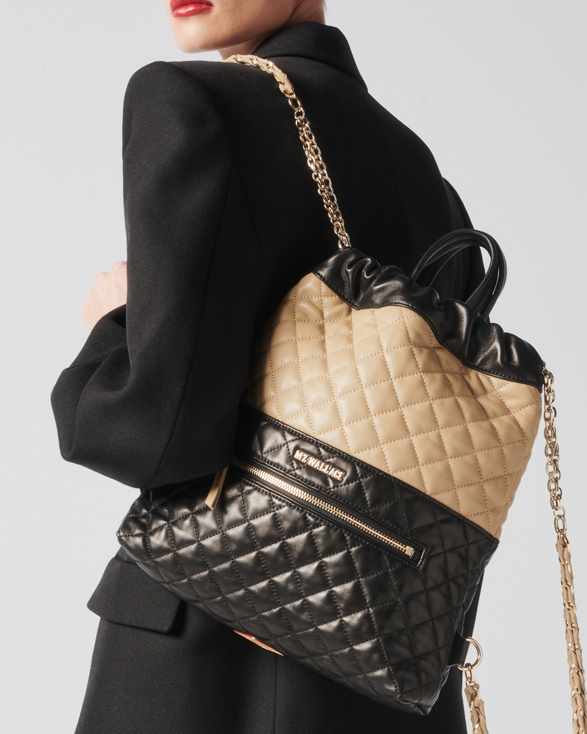 Black and Camel Crosby Audrey Backpack