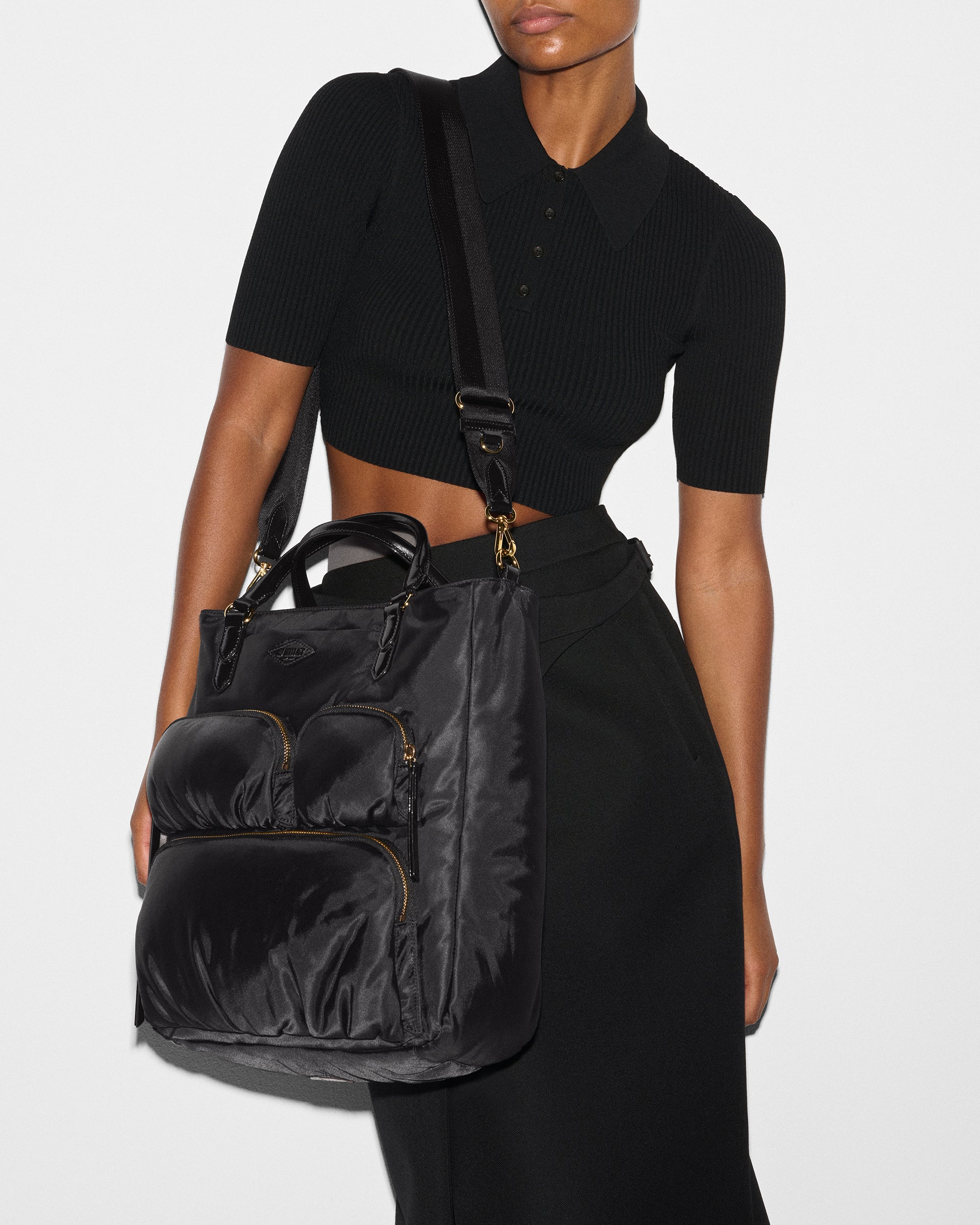 Black Large Chelsea Top Handle Tote