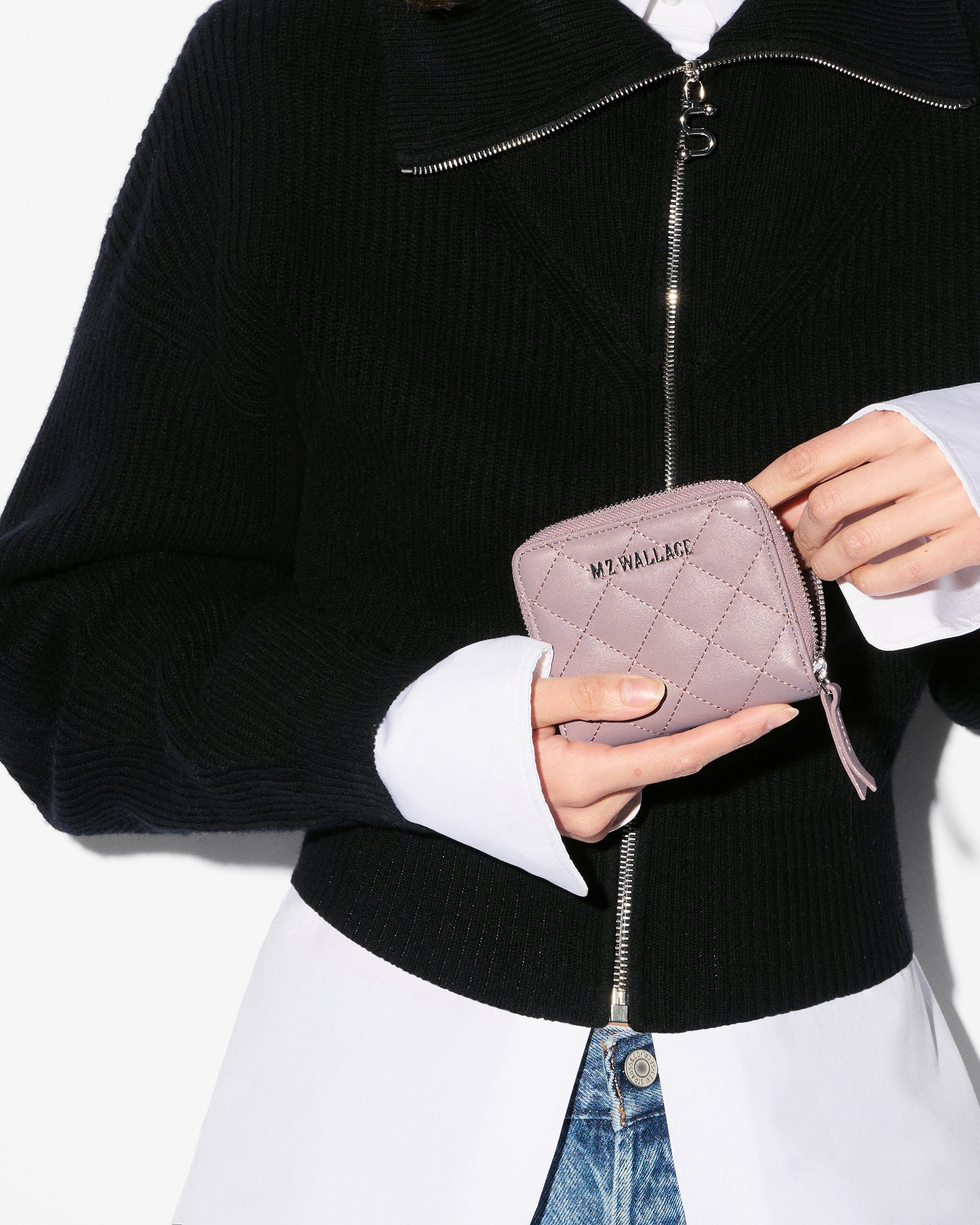 MZ Wallace | Quail Small Zip Round Wallet