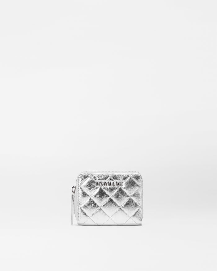 Silver Candy Small Zip Round Wallet