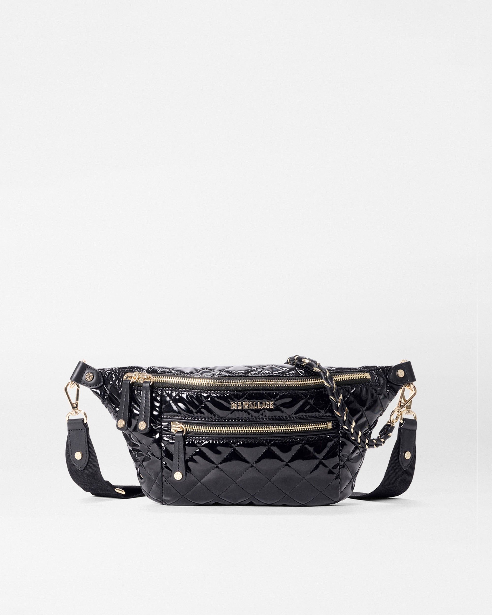 MZ Wallace Shiny Black Crossbody Bag​
