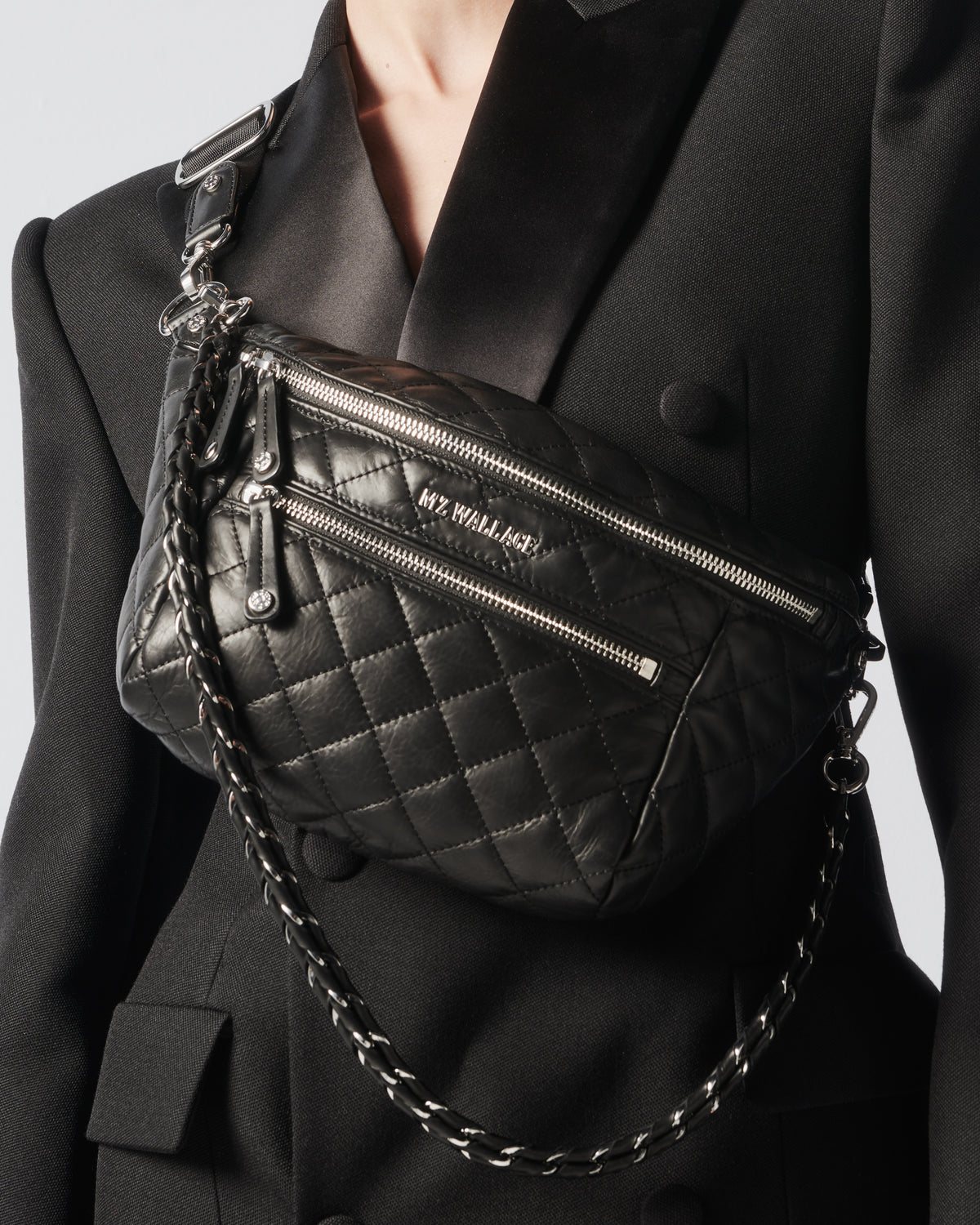 Quilted Black Leather Small Crosby Sling