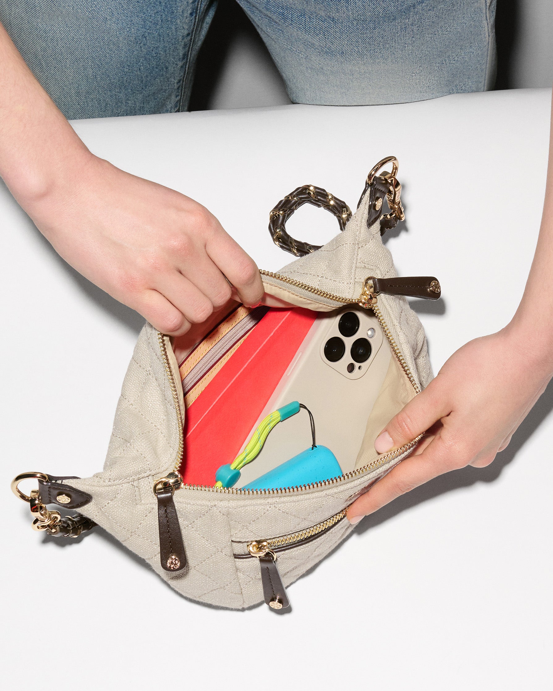 Sandy Linen Small Crosby Crossbody Sling