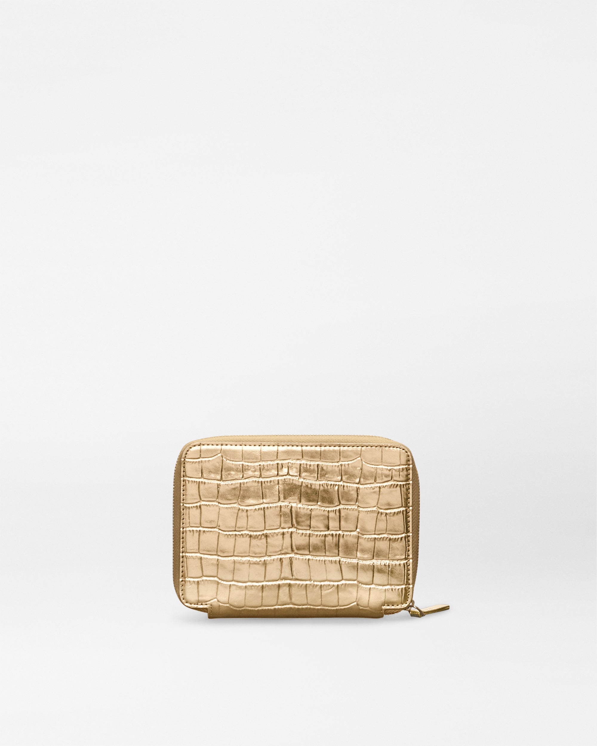 MZ Wallace Gold Croc Effect Passport Organizer - Luxury Passport