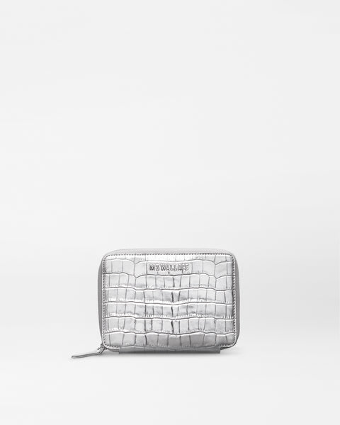 Silver Croc Effect Passport Organizer