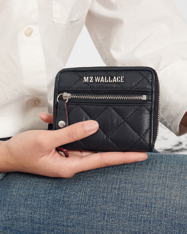 Crosby Small Nylon Wallet in Black MZ Wallace