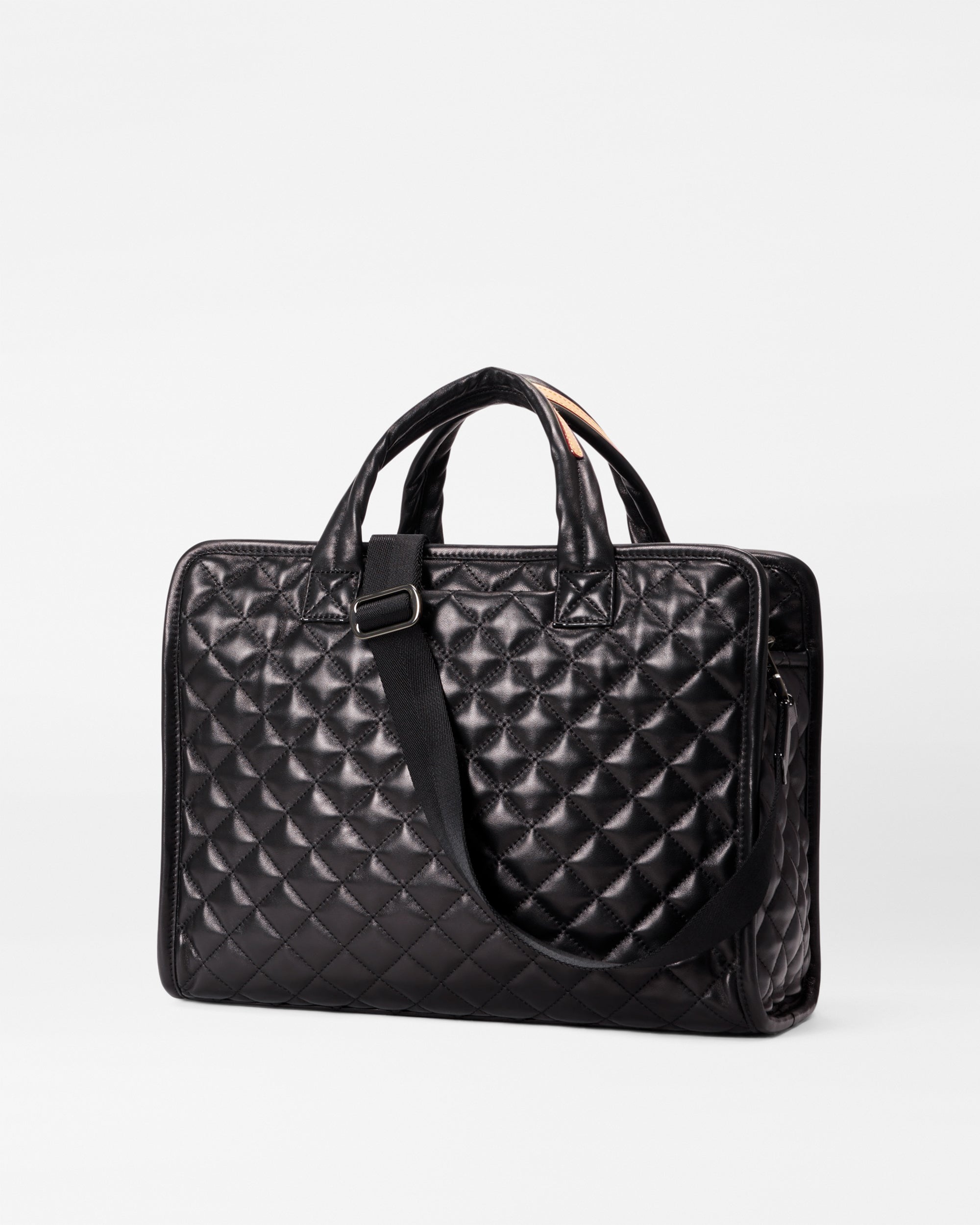 Quilted Black Leather Medium Metro Box Tote
