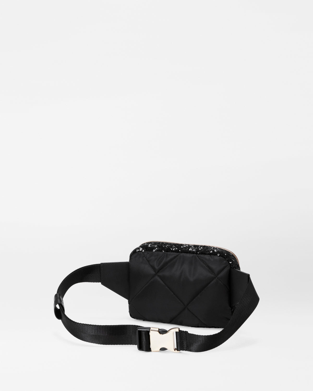 Black Sequin Madison Belt Bag