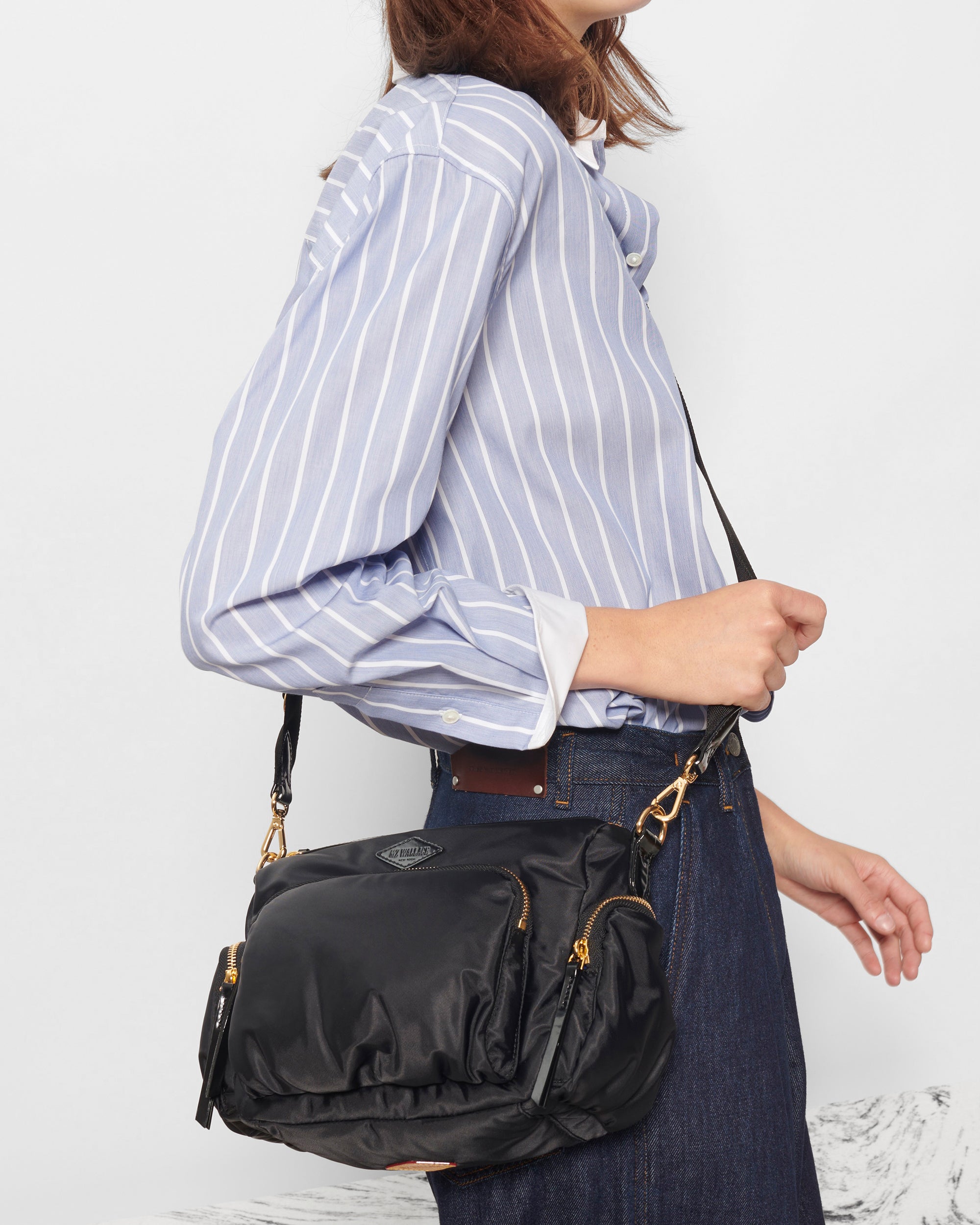 MZ Wallace Black Nylon Crossbody with detachable strap