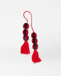 Cherry/Denim Pom Pom Tassel Charm