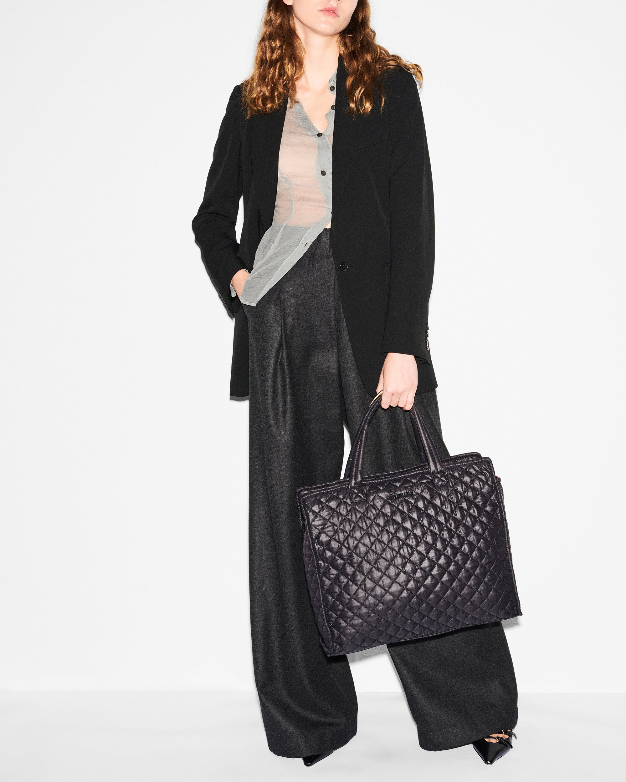 Large Black Structured Tote Bag MZ Wallace