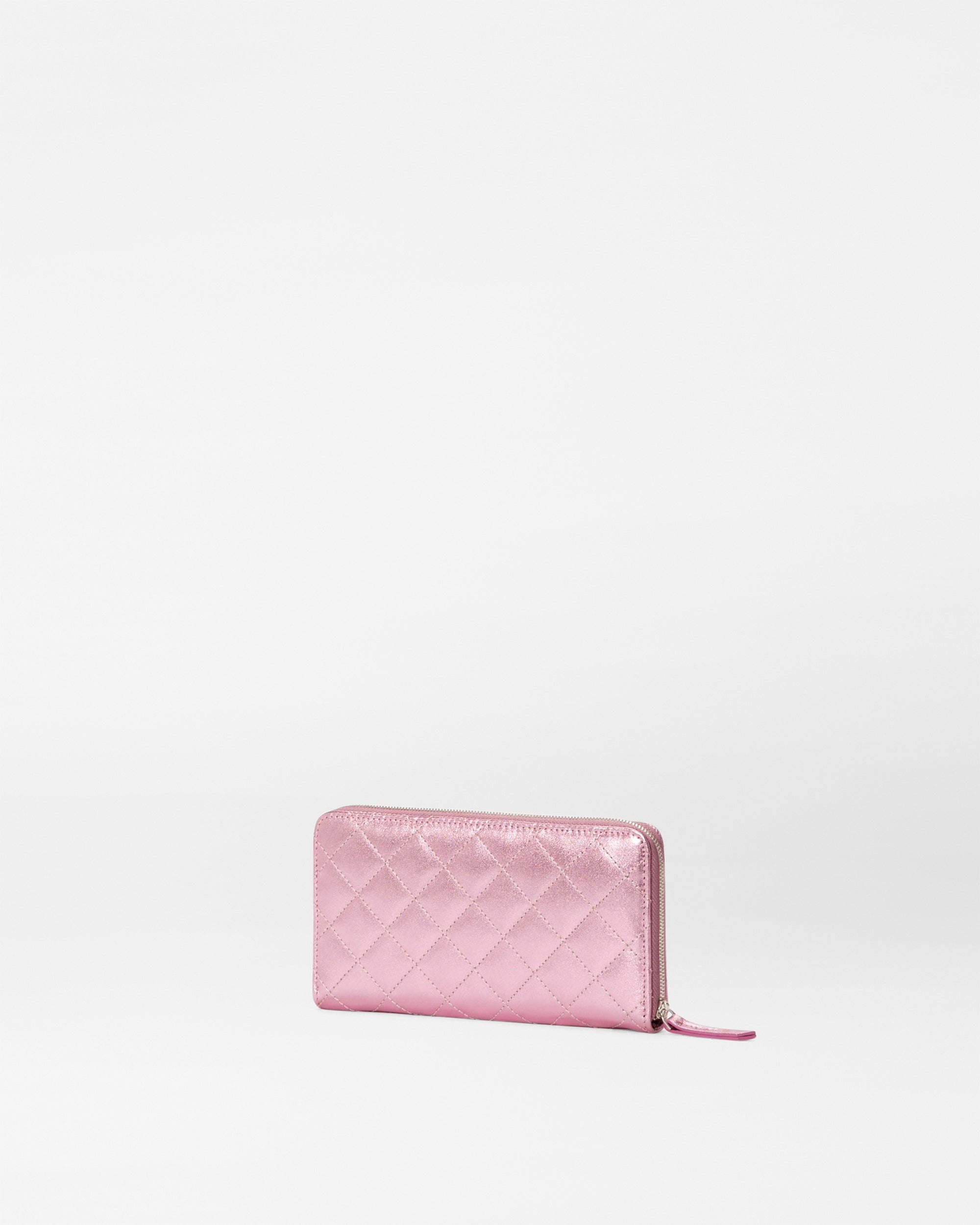 Rose Leather Long Zip Round Wallet